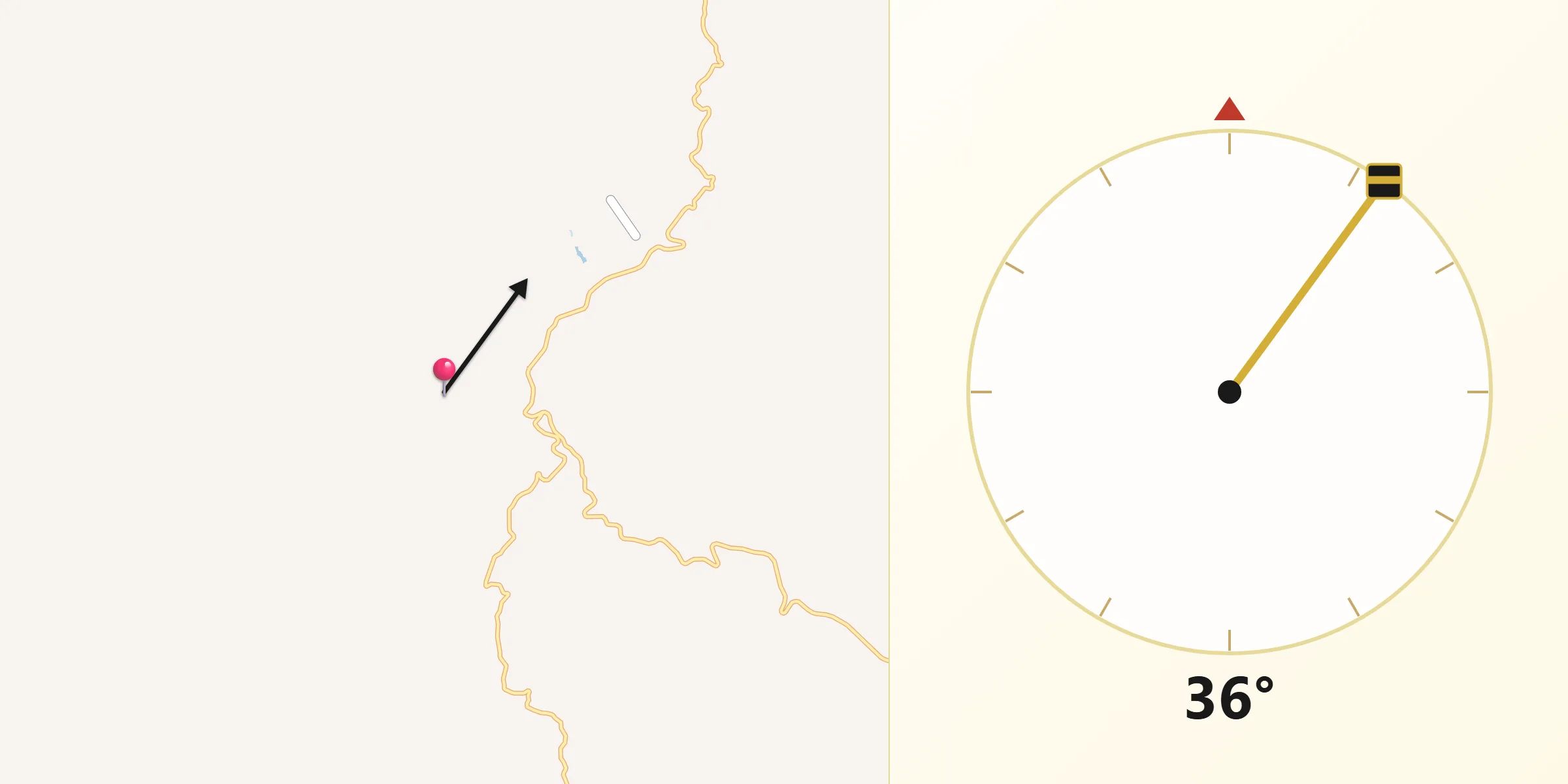 Dirección de la Qibla desde Samachique