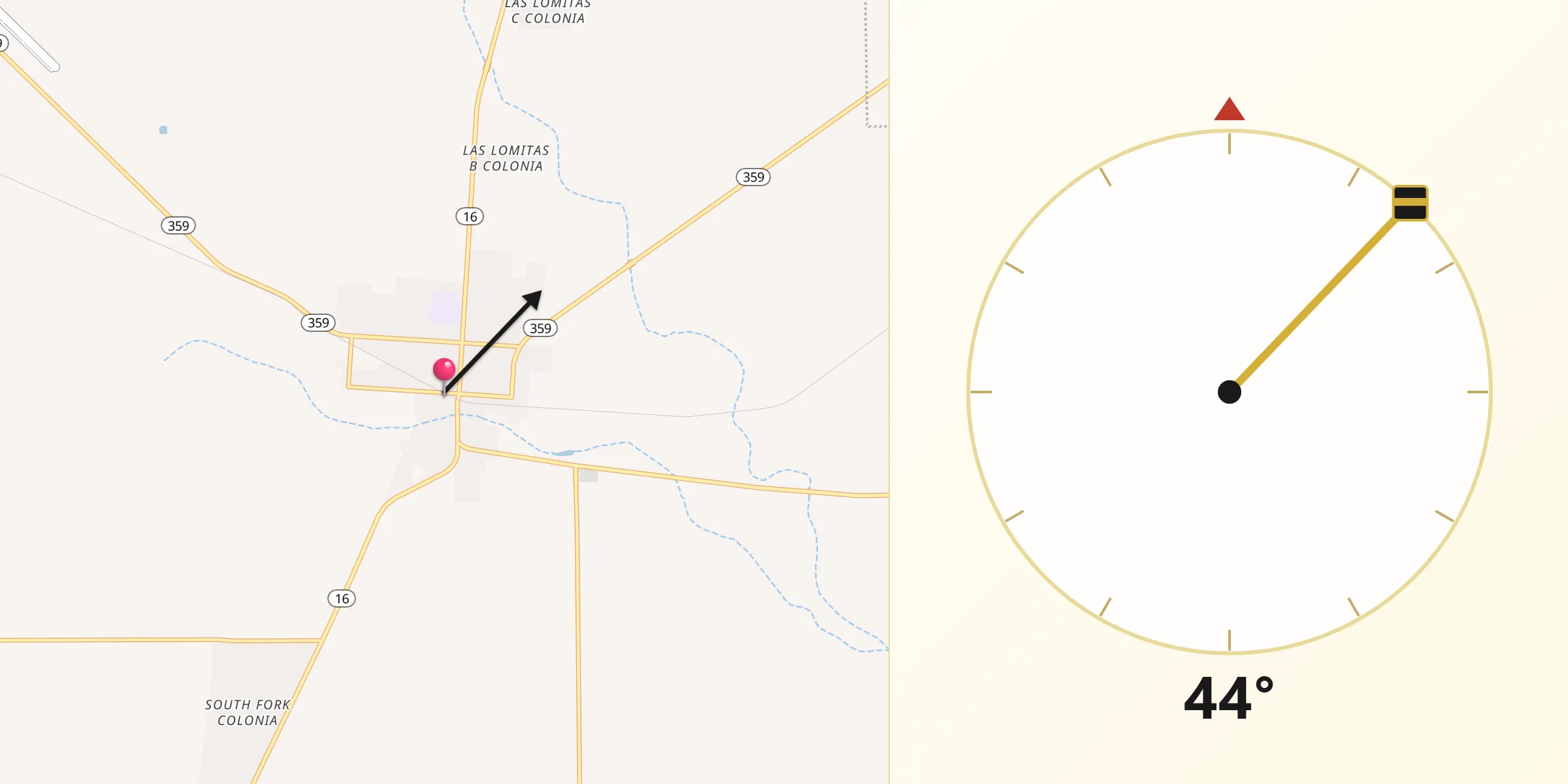 Qibla Direction from Hebbronville