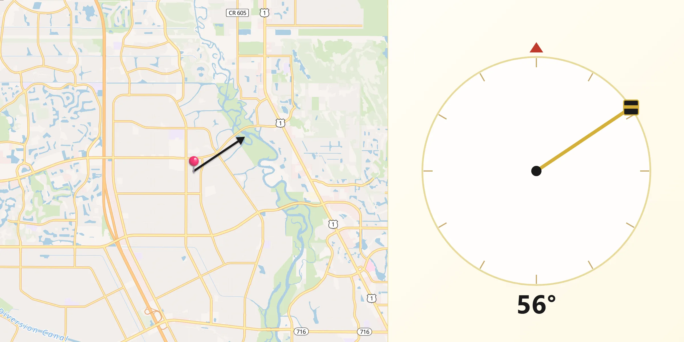 Qibla Direction from River Park