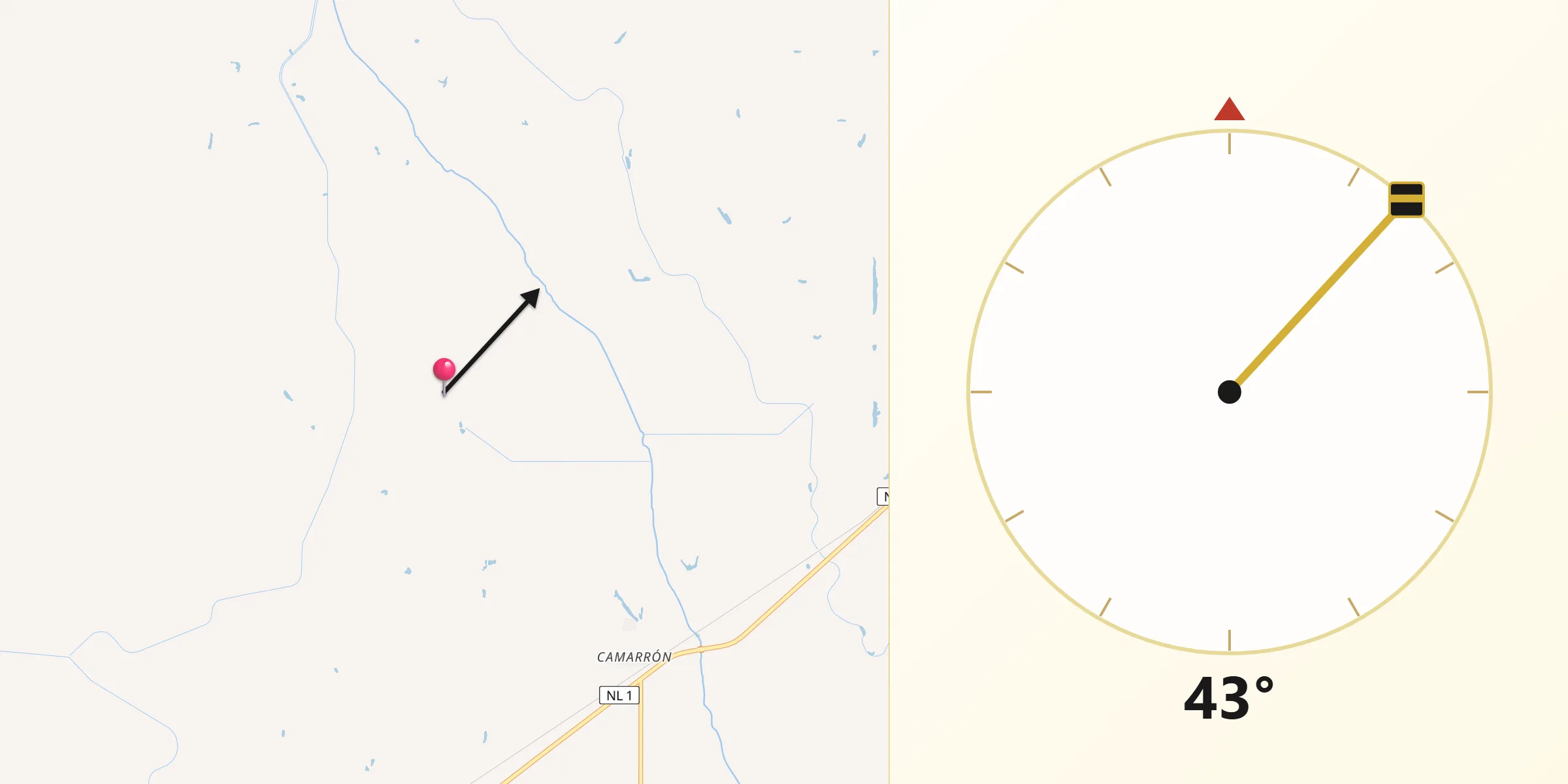 Dirección de la Qibla desde Anáhuac
