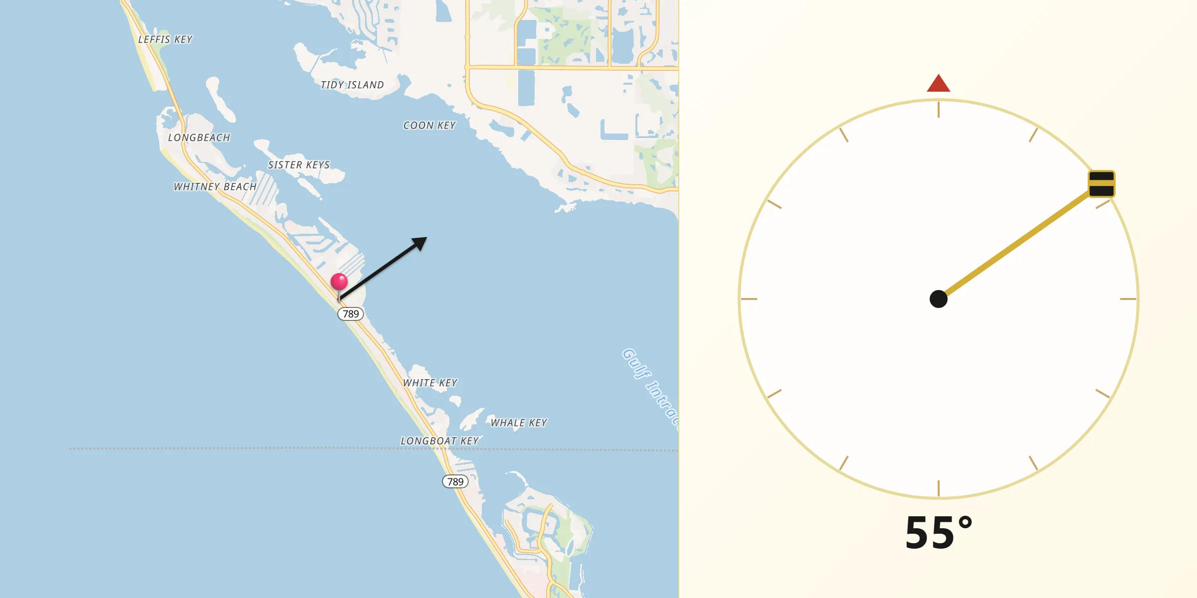 Qibla Direction from Longboat Key