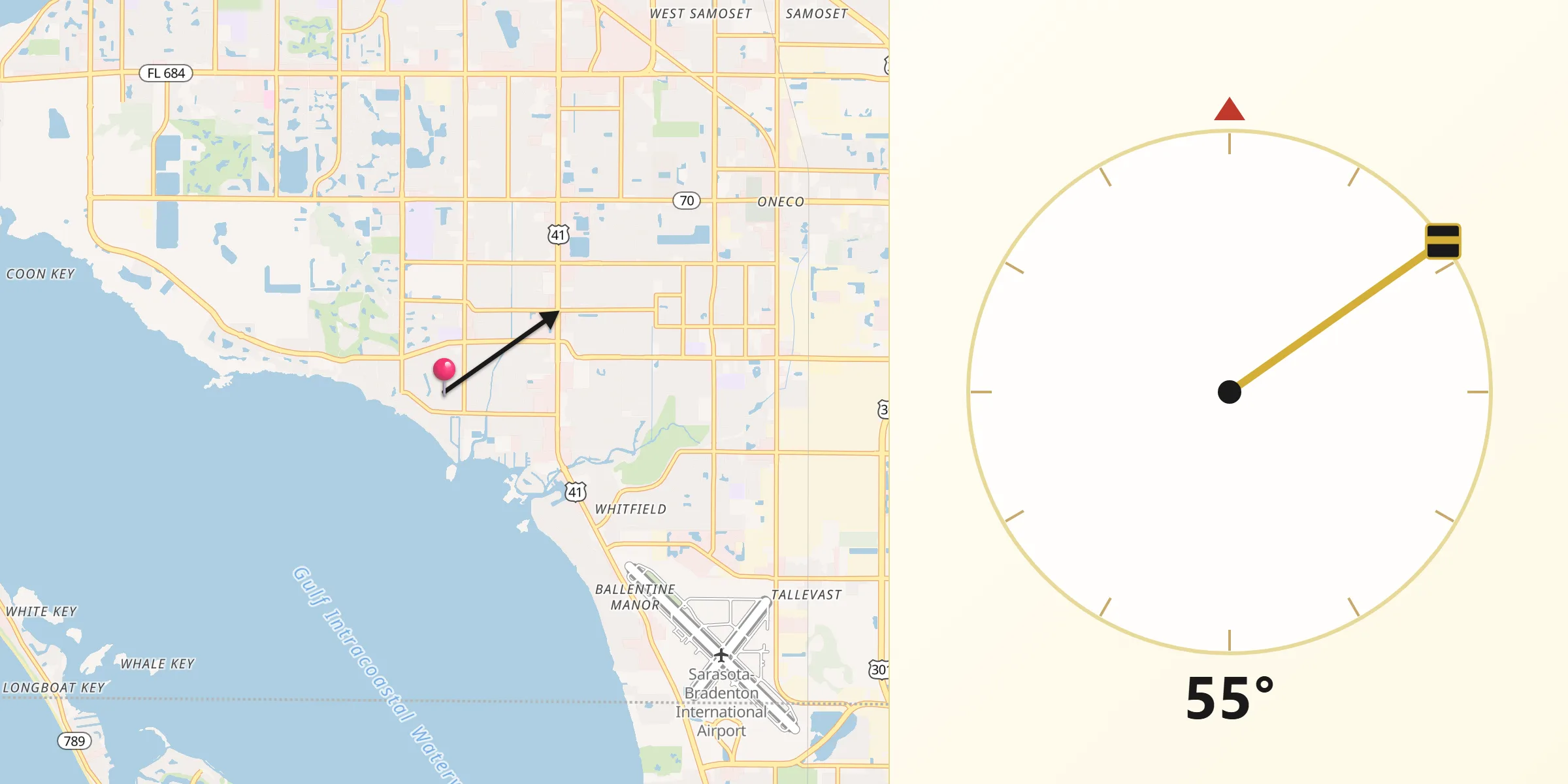 Qibla Direction from Bayshore Gardens