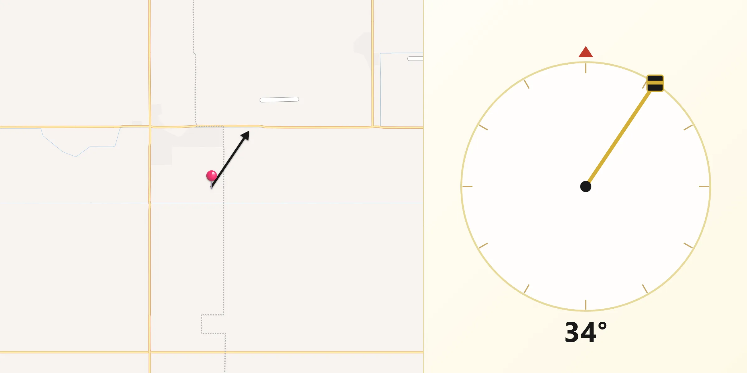 Dirección de la Qibla desde Campo Sesenta