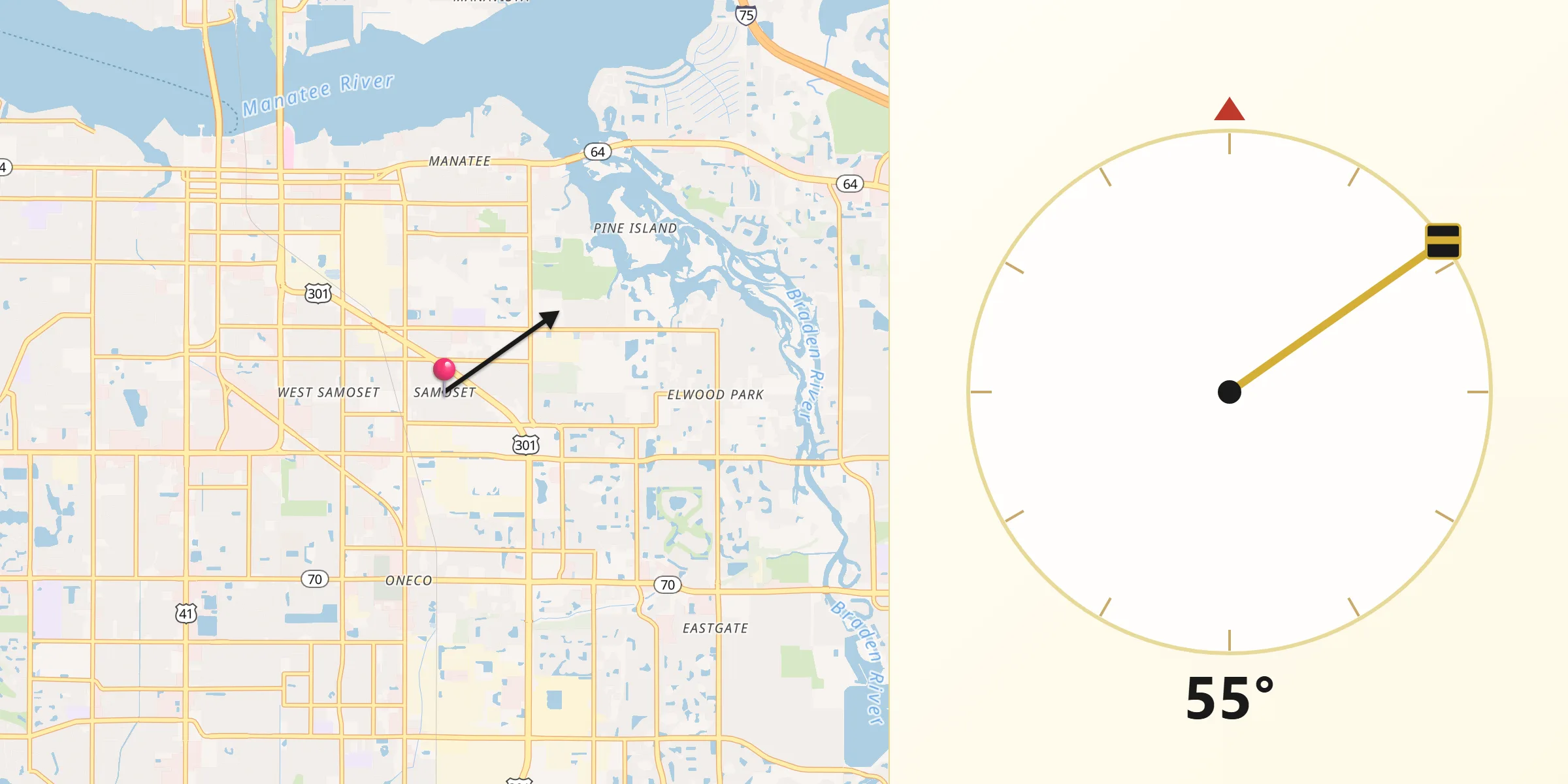 Qibla Direction from Samoset