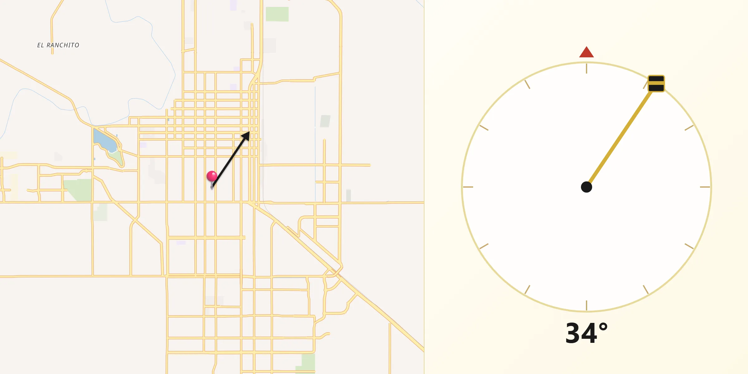 Dirección de la Qibla desde Ciudad Obregón