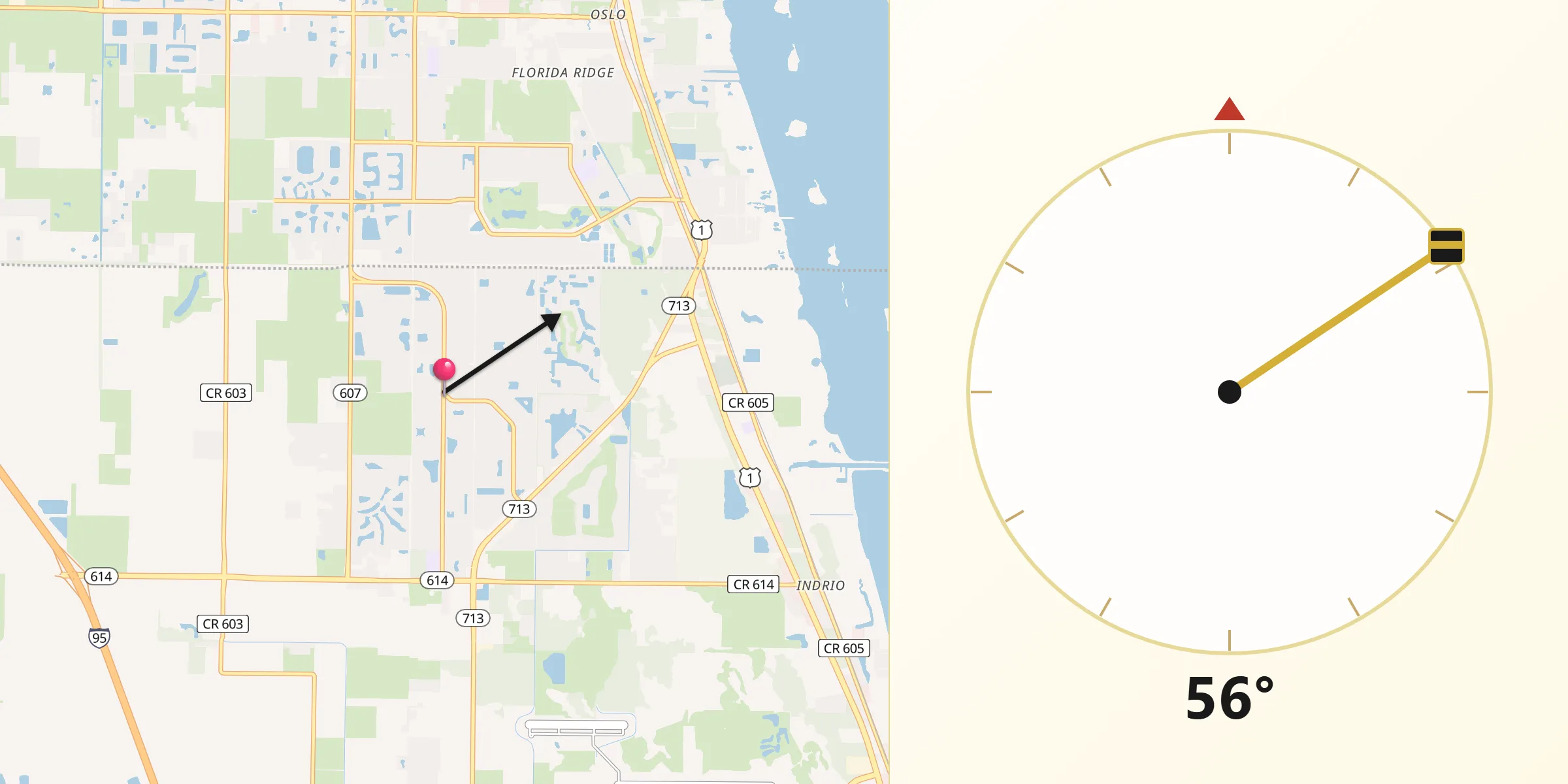 Qibla Direction from Lakewood Park