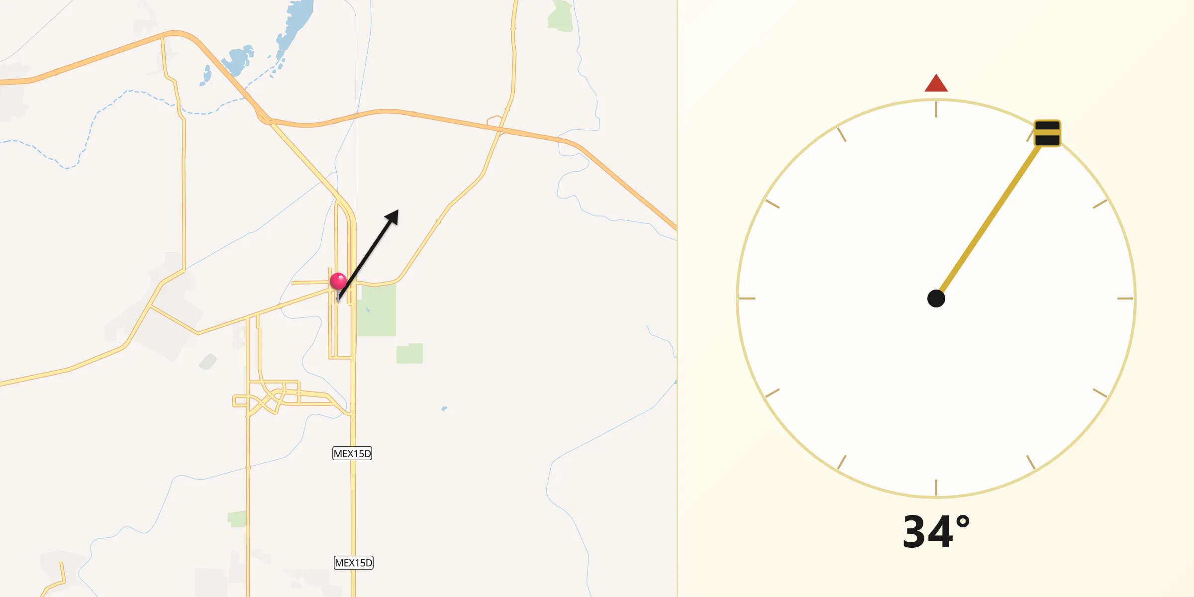 Dirección de la Qibla desde Esperanza