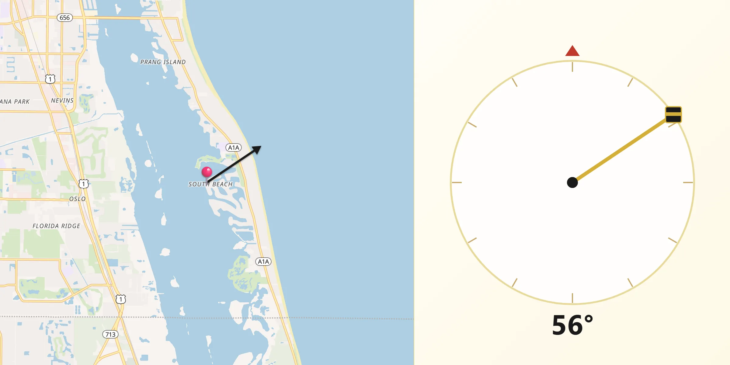 Qibla Direction from South Beach