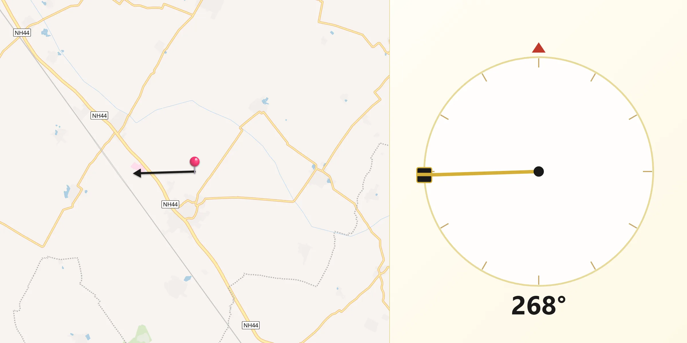 Qibla Direction from Mathura