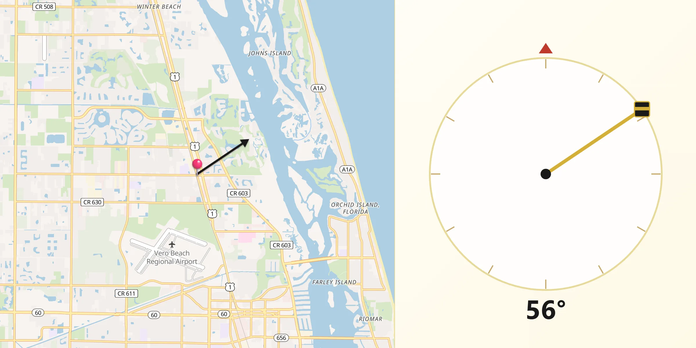 Qibla Direction from Gifford