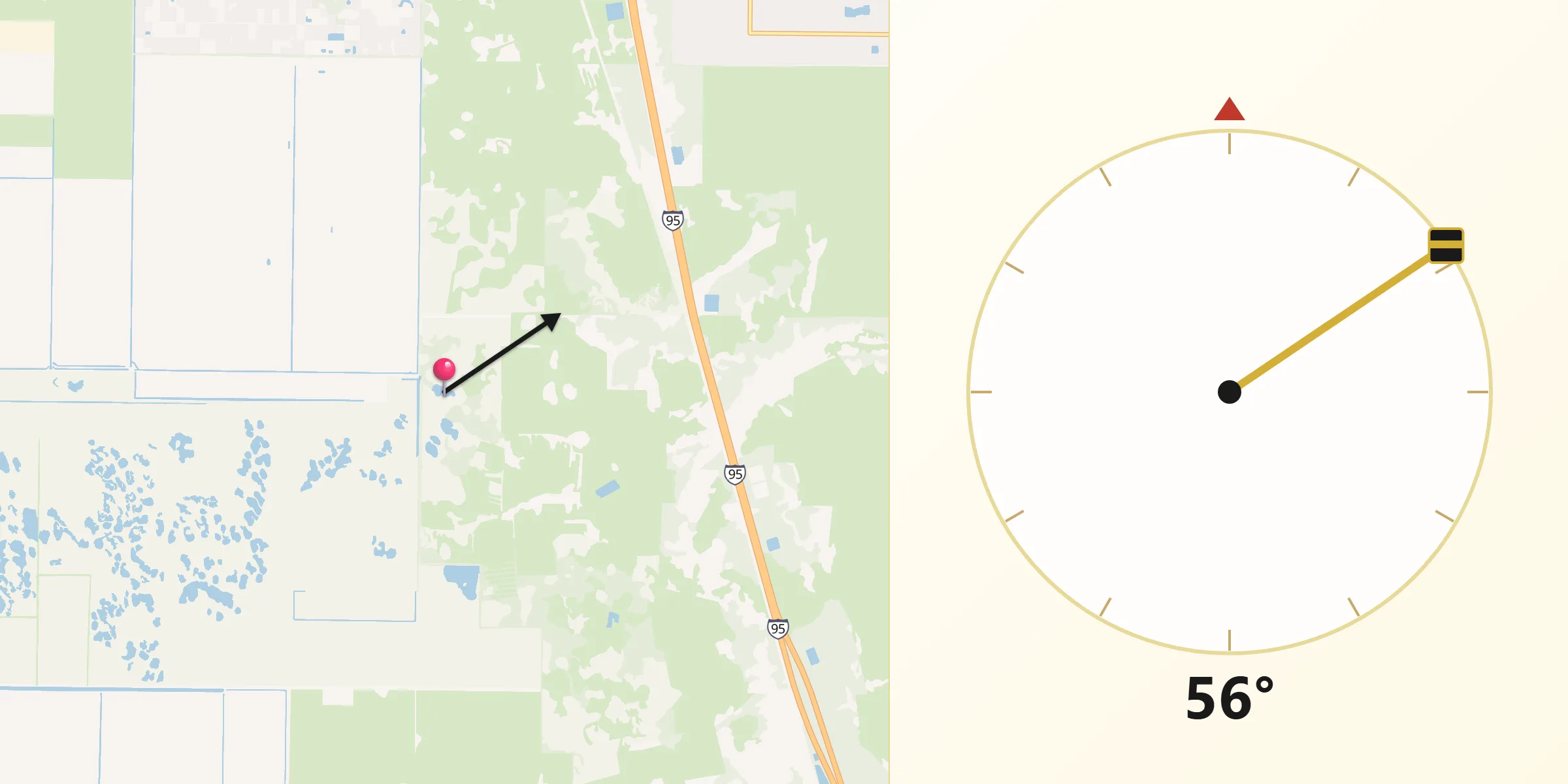 Qibla Direction from Indian River