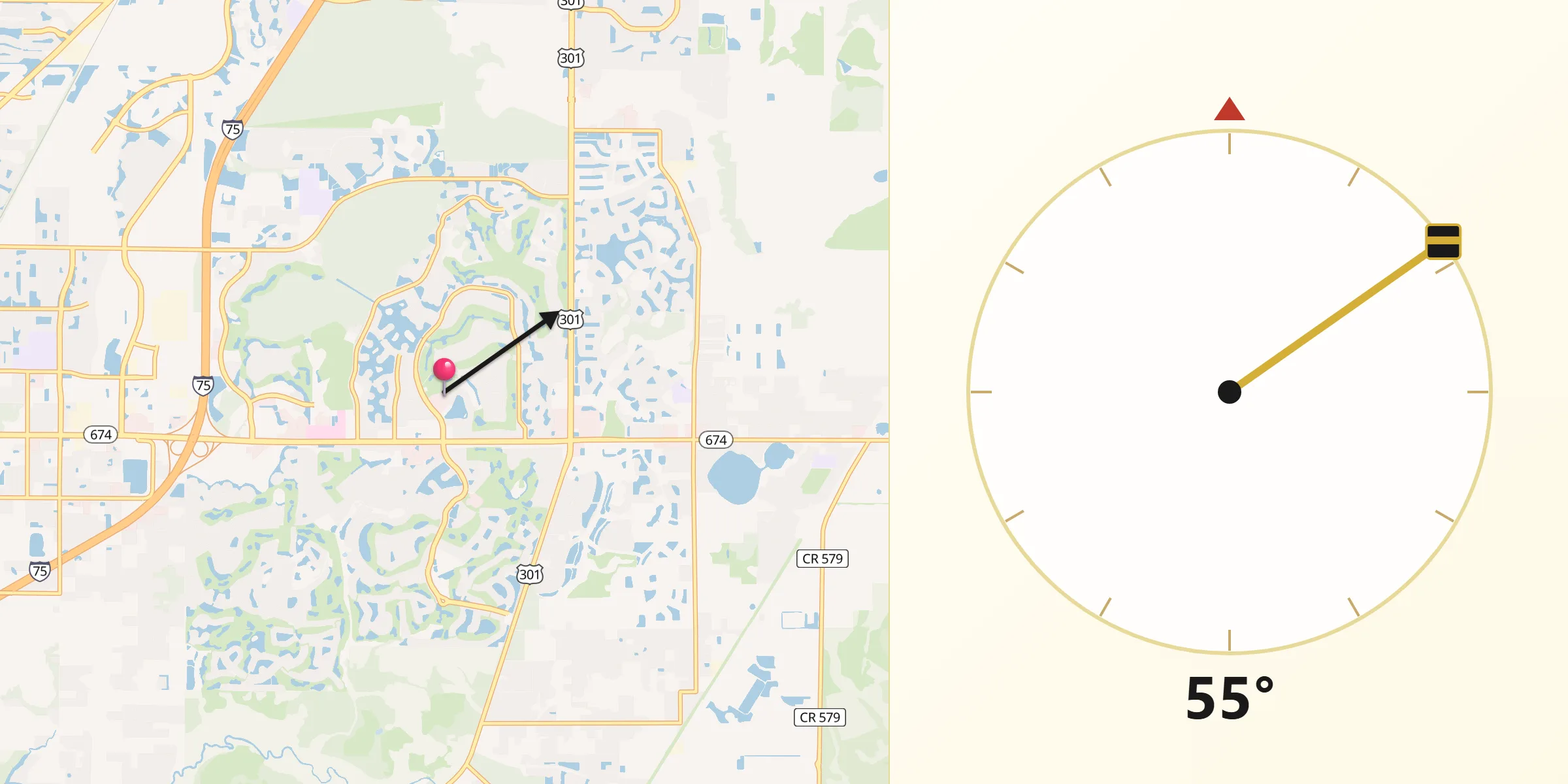Qibla Direction from Sun City Center