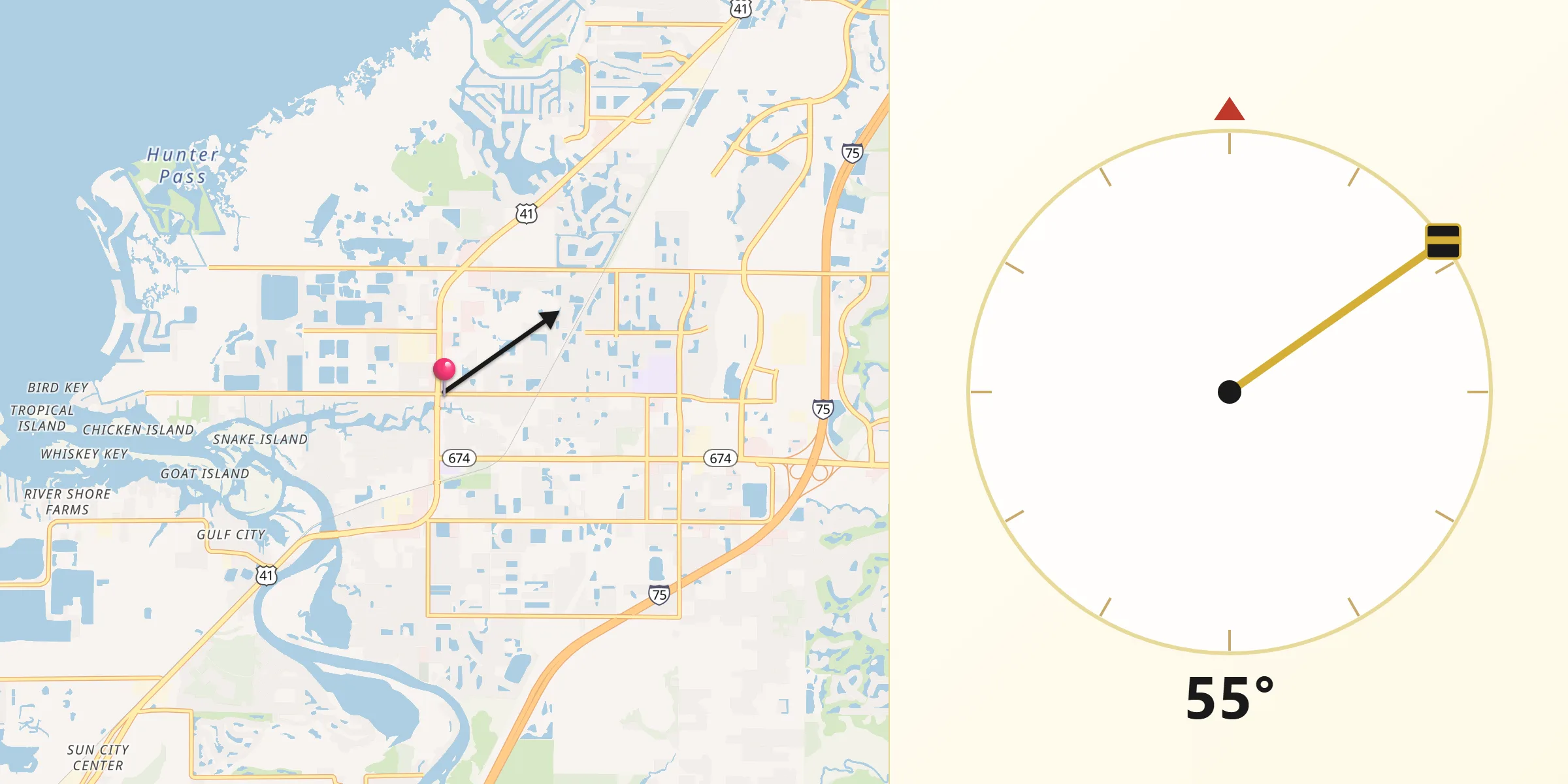 Qibla Direction from Ruskin