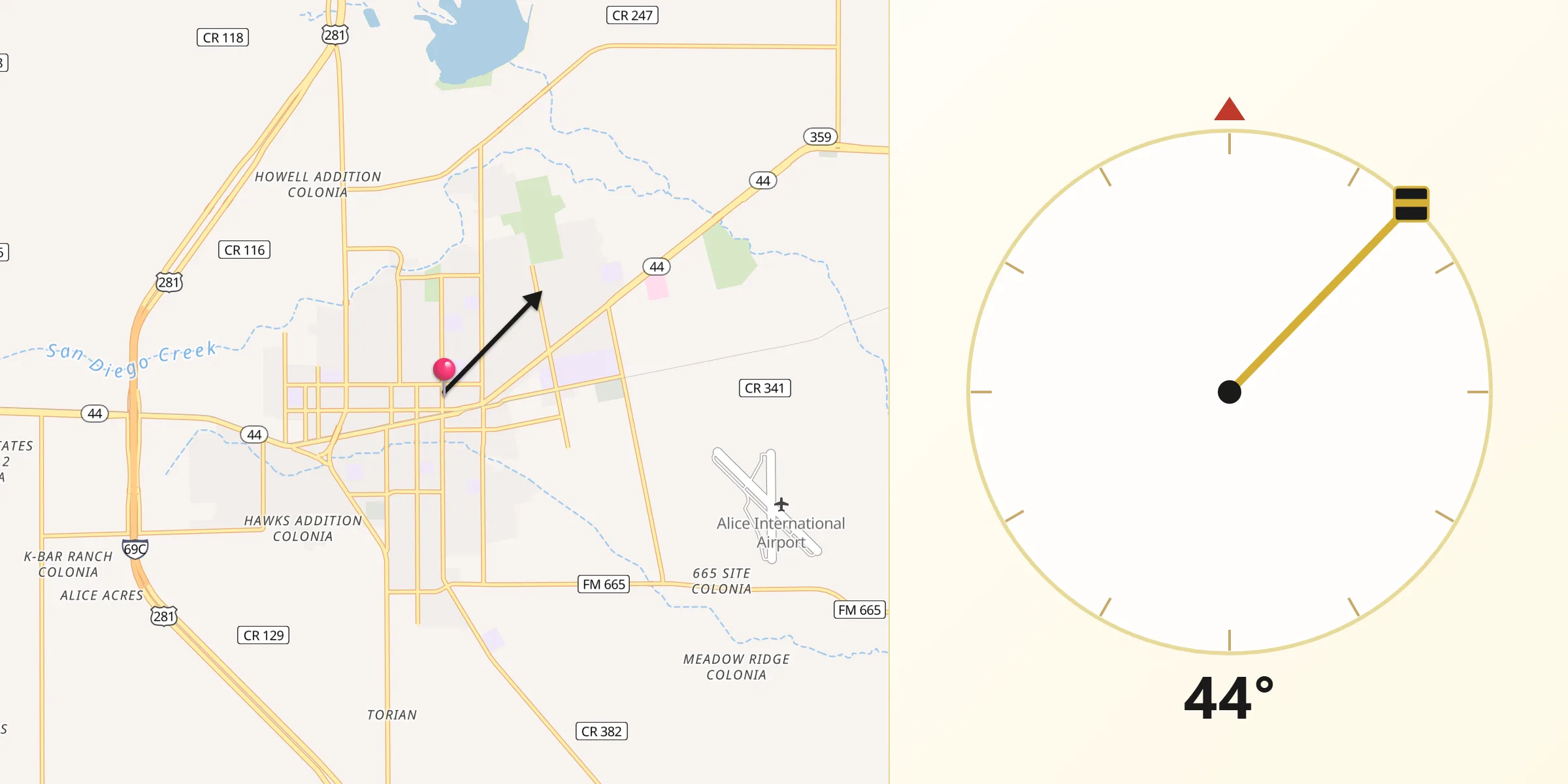 Qibla Direction from Alice