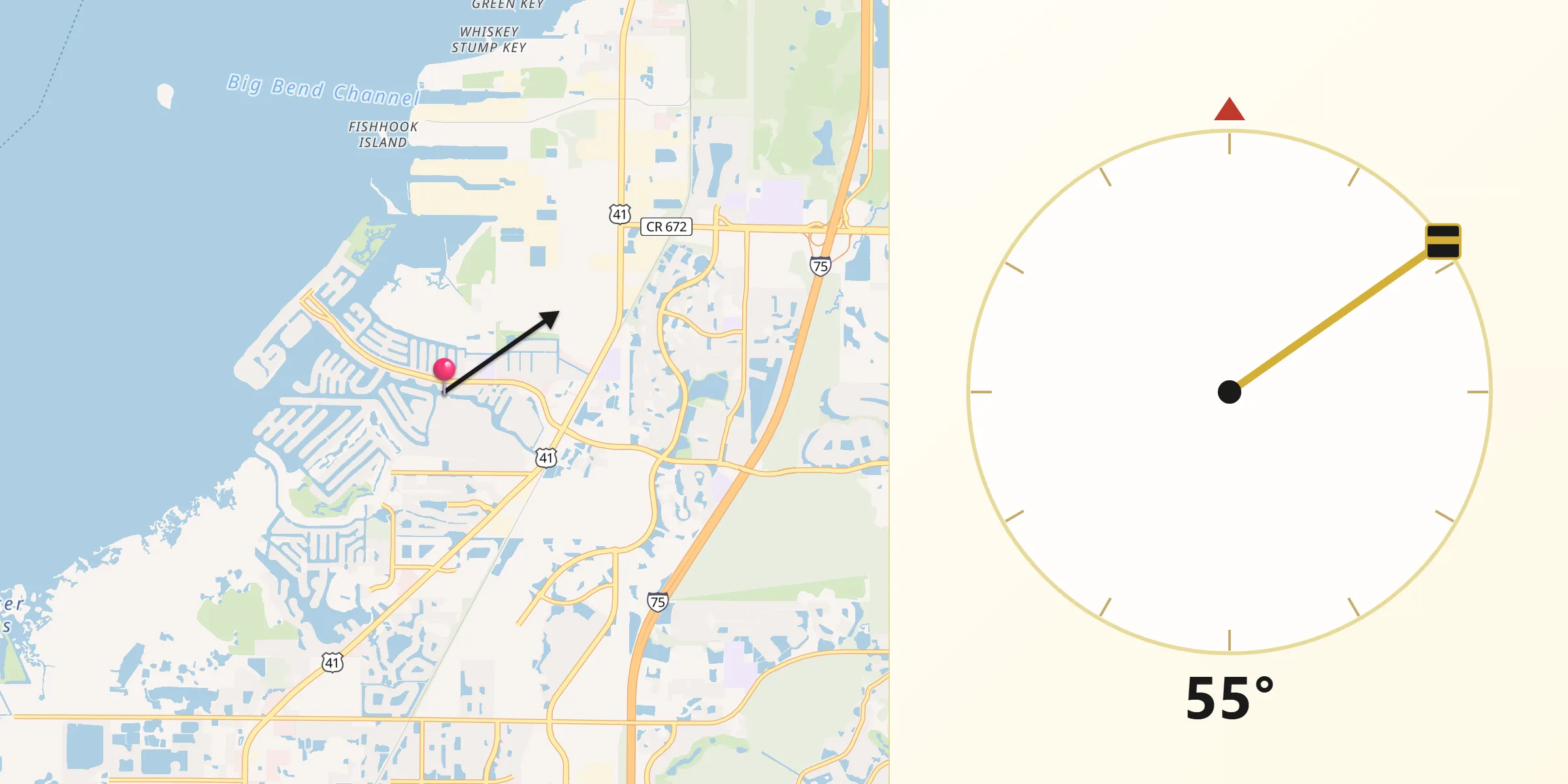 Qibla Direction from Apollo Beach
