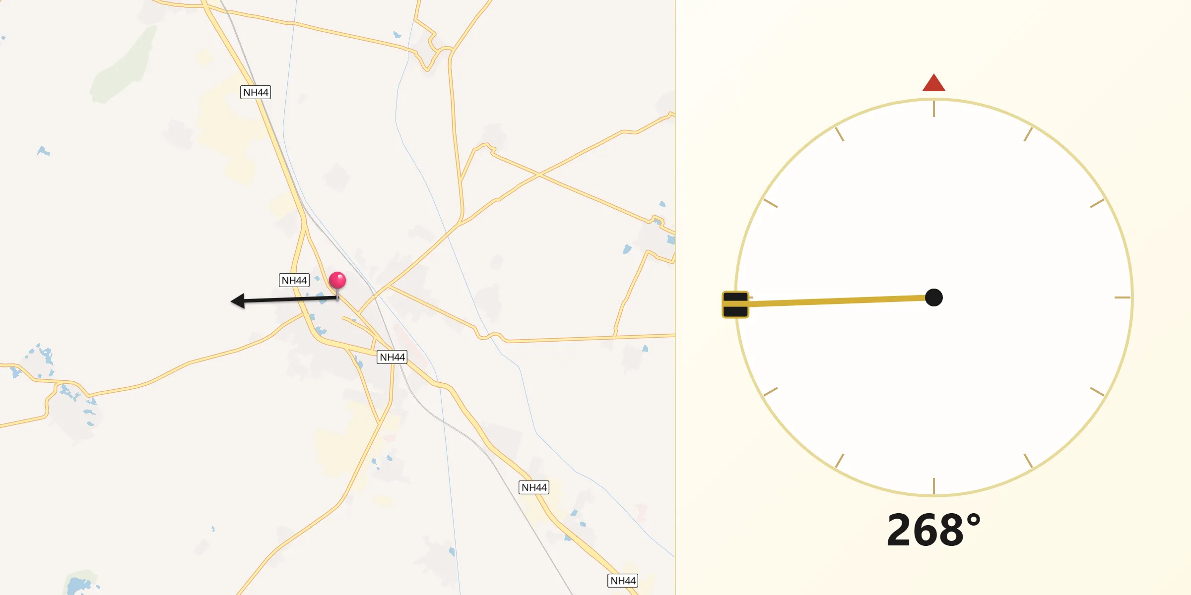 Qibla Direction from Kosi