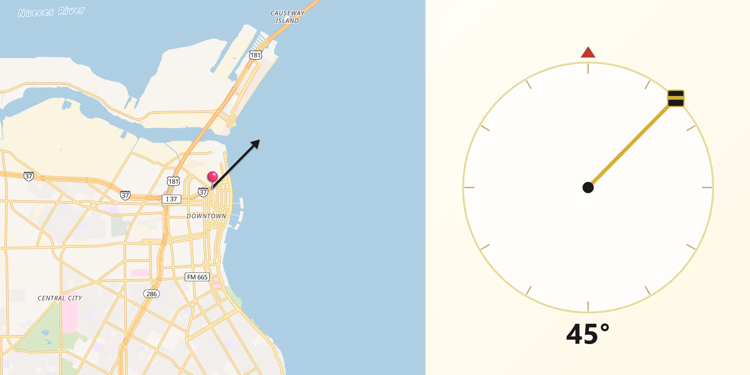 Qibla Direction from Corpus Christi