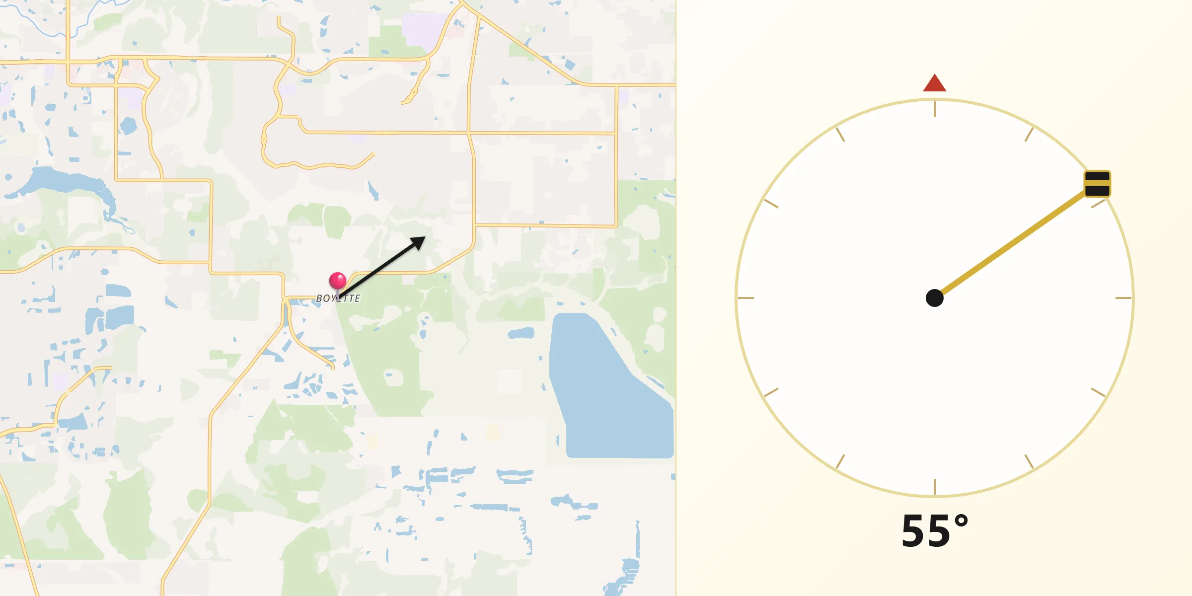 Qibla Direction from Boyette
