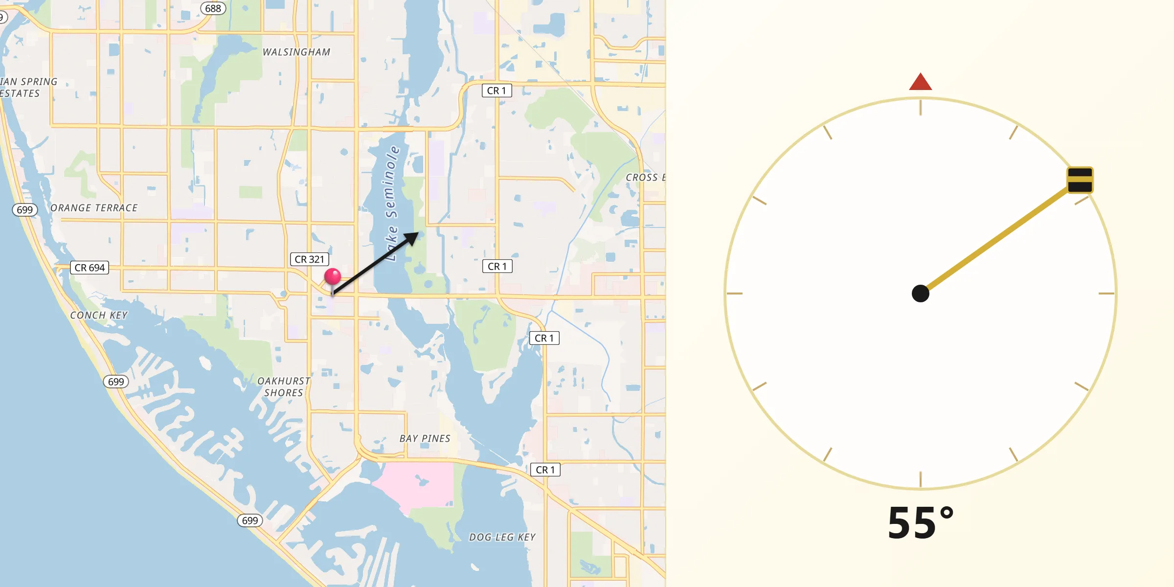 Qibla Direction from Seminole