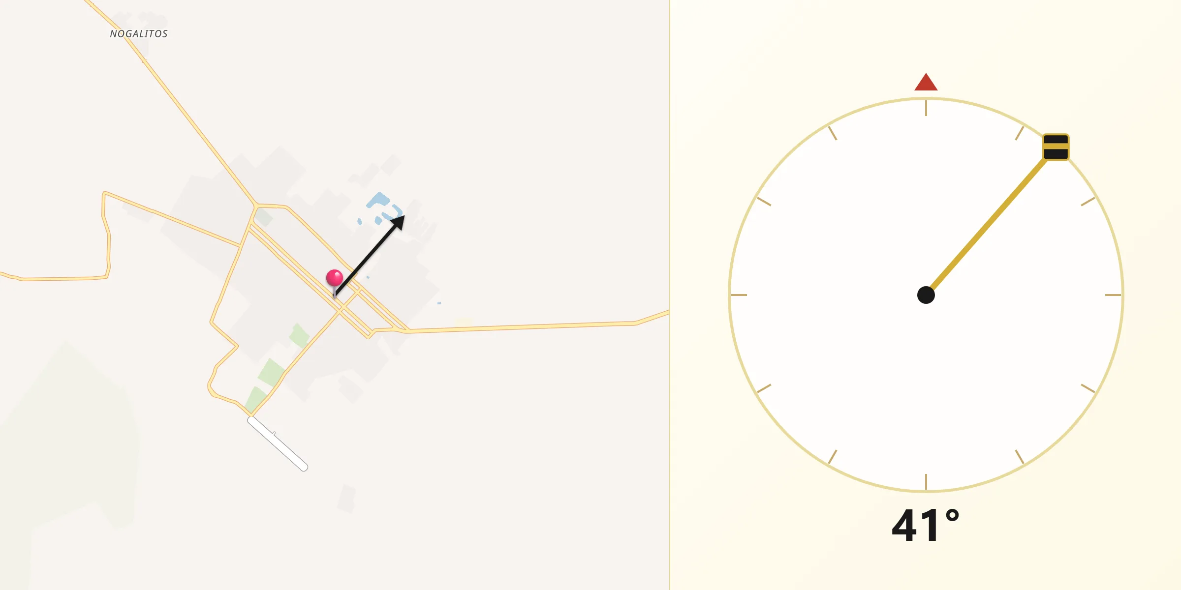 Dirección de la Qibla desde Ciudad Melchor Múzquiz