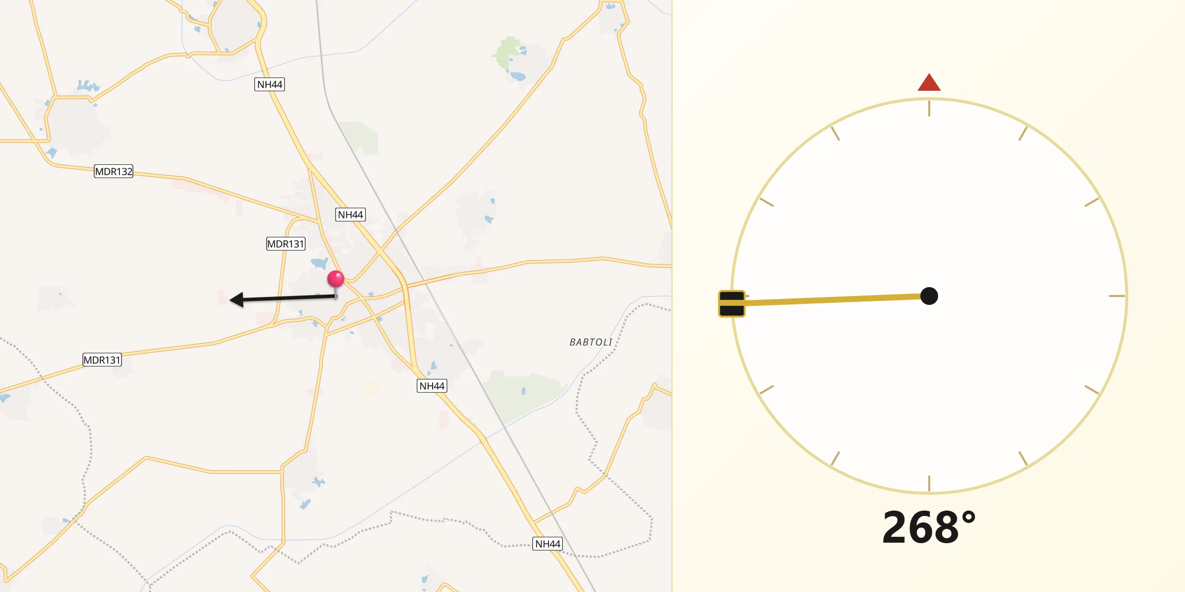 Qibla Direction from Hodal