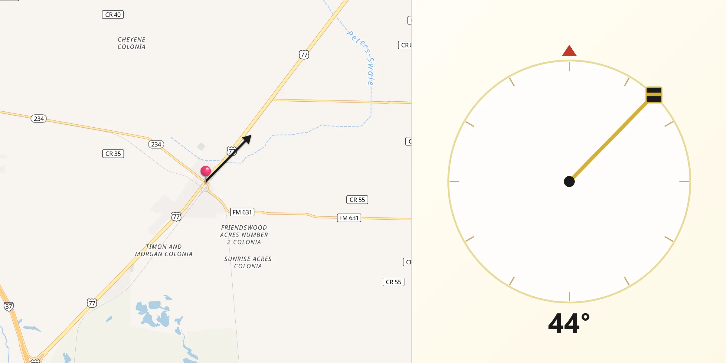 Qibla Direction from Odem