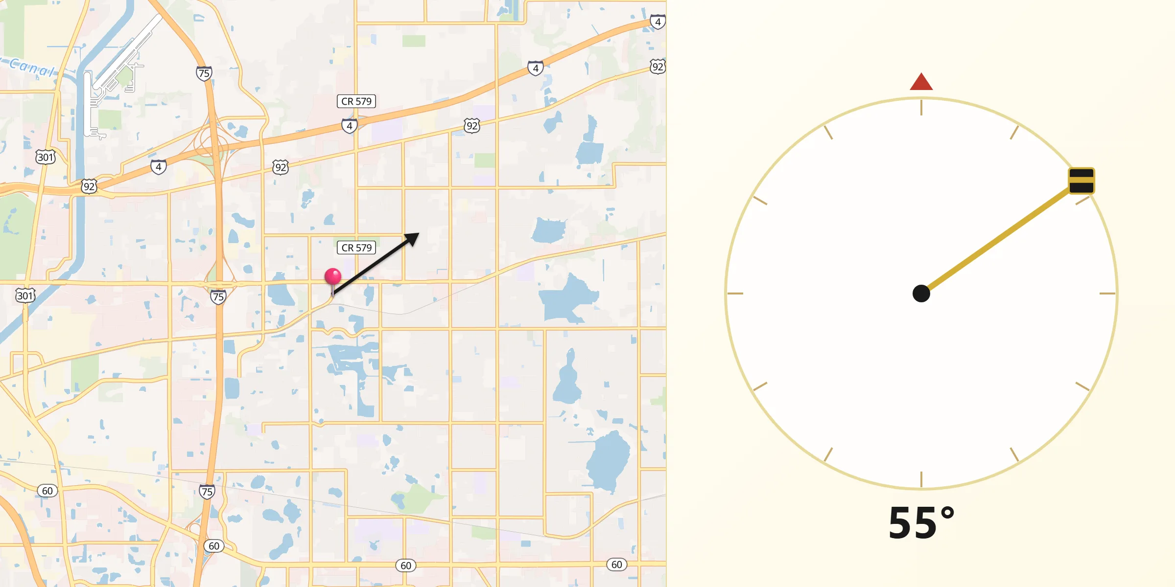 Qibla Direction from Mango
