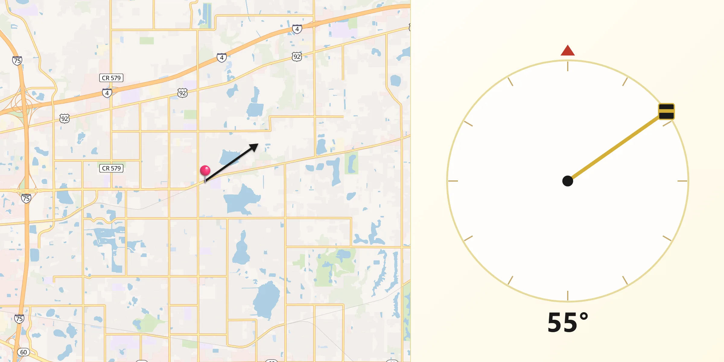 Qibla Direction from Seffner