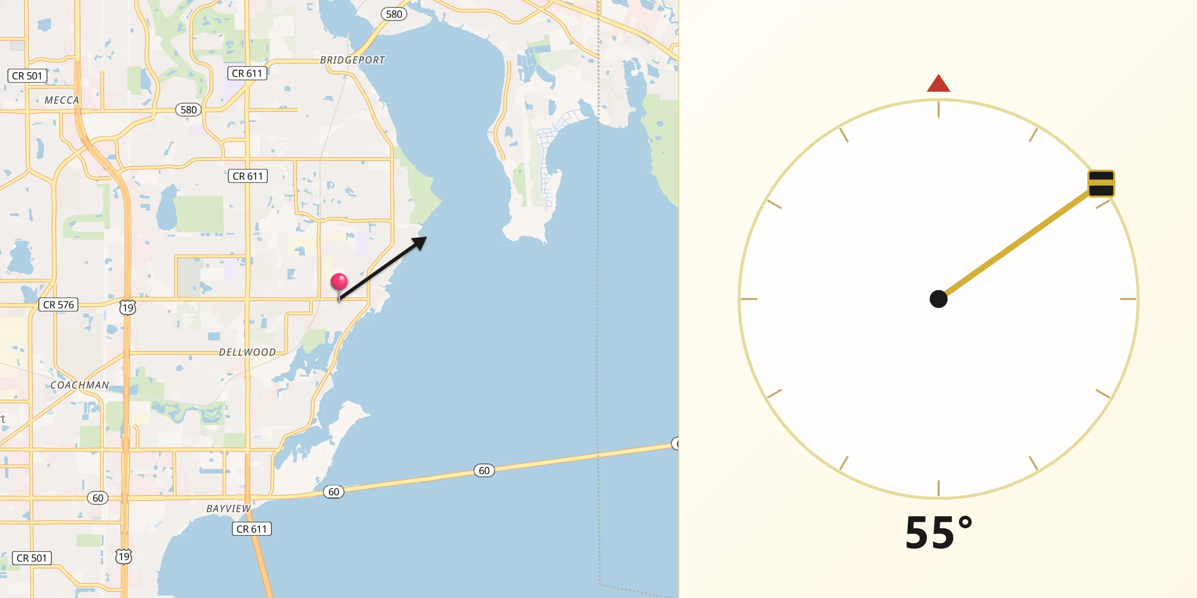 Qibla Direction from Safety Harbor