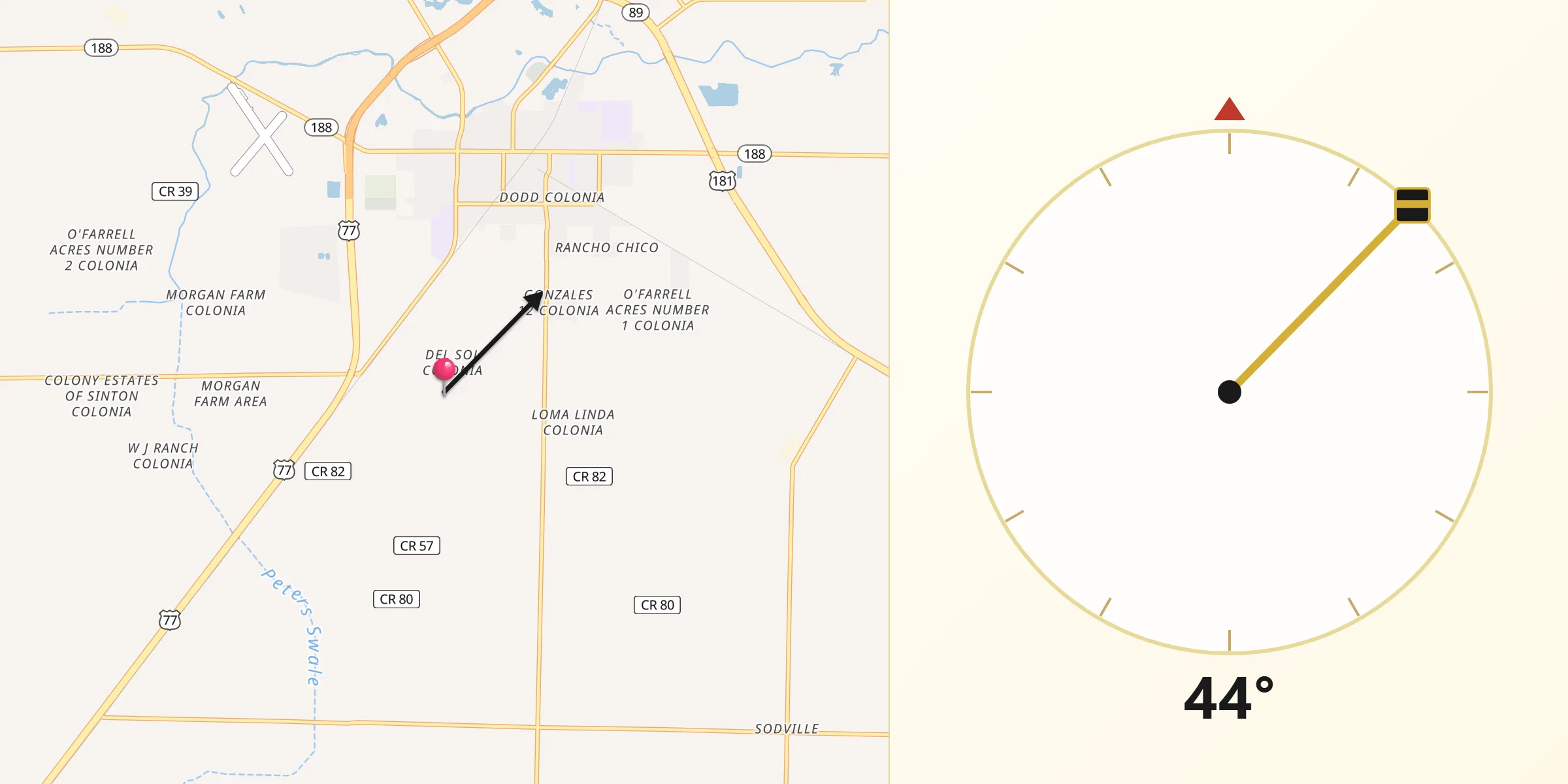 Qibla Direction from San Patricio
