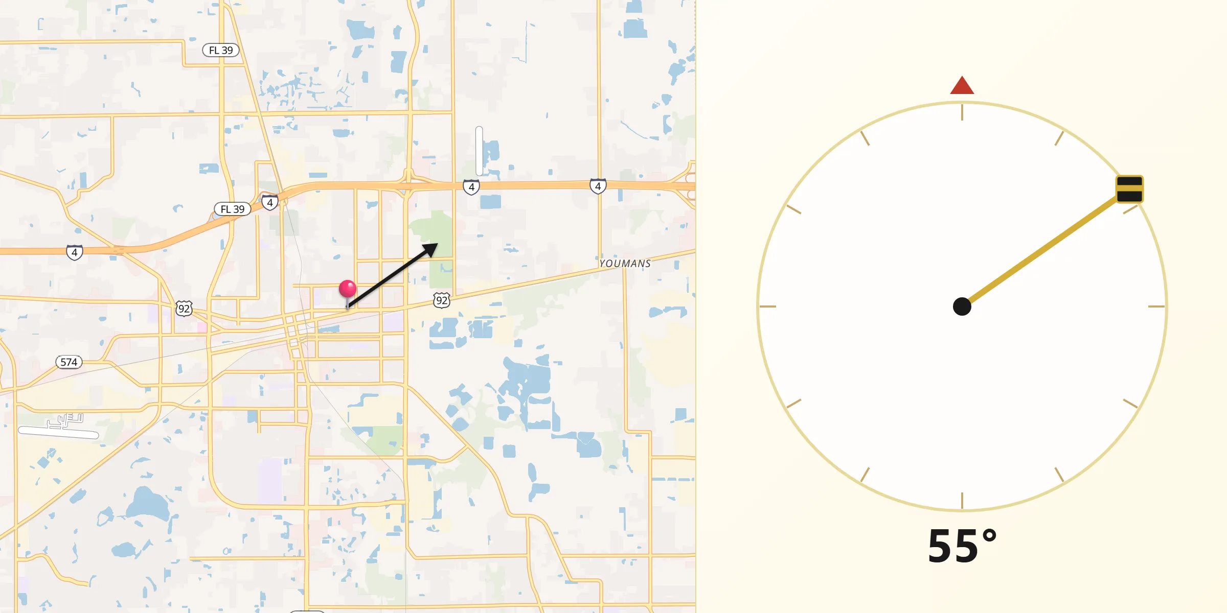 Qibla Direction from Plant City