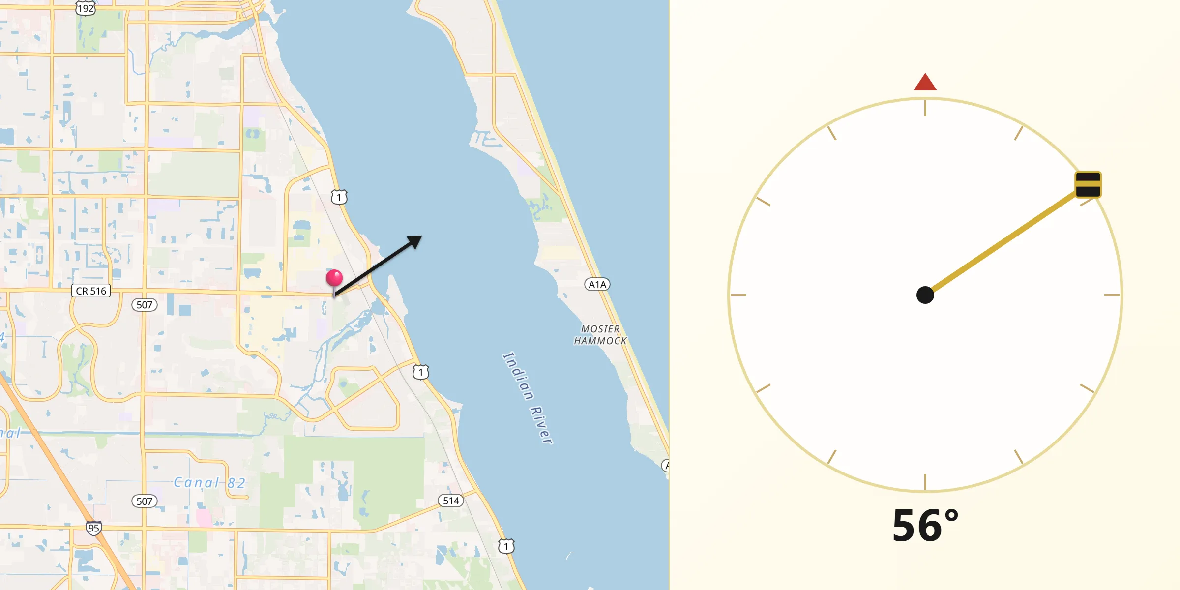 Qibla Direction from Palm Bay