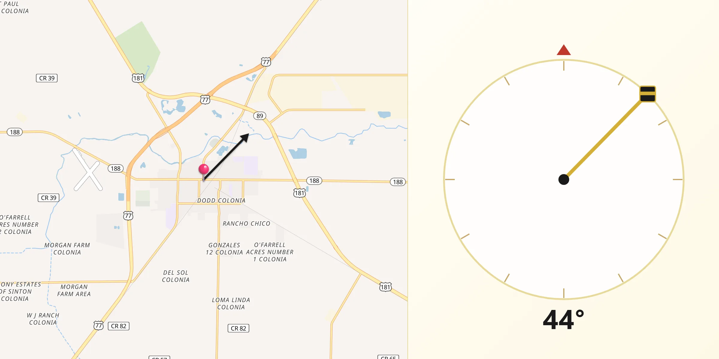 Qibla Direction from Sinton