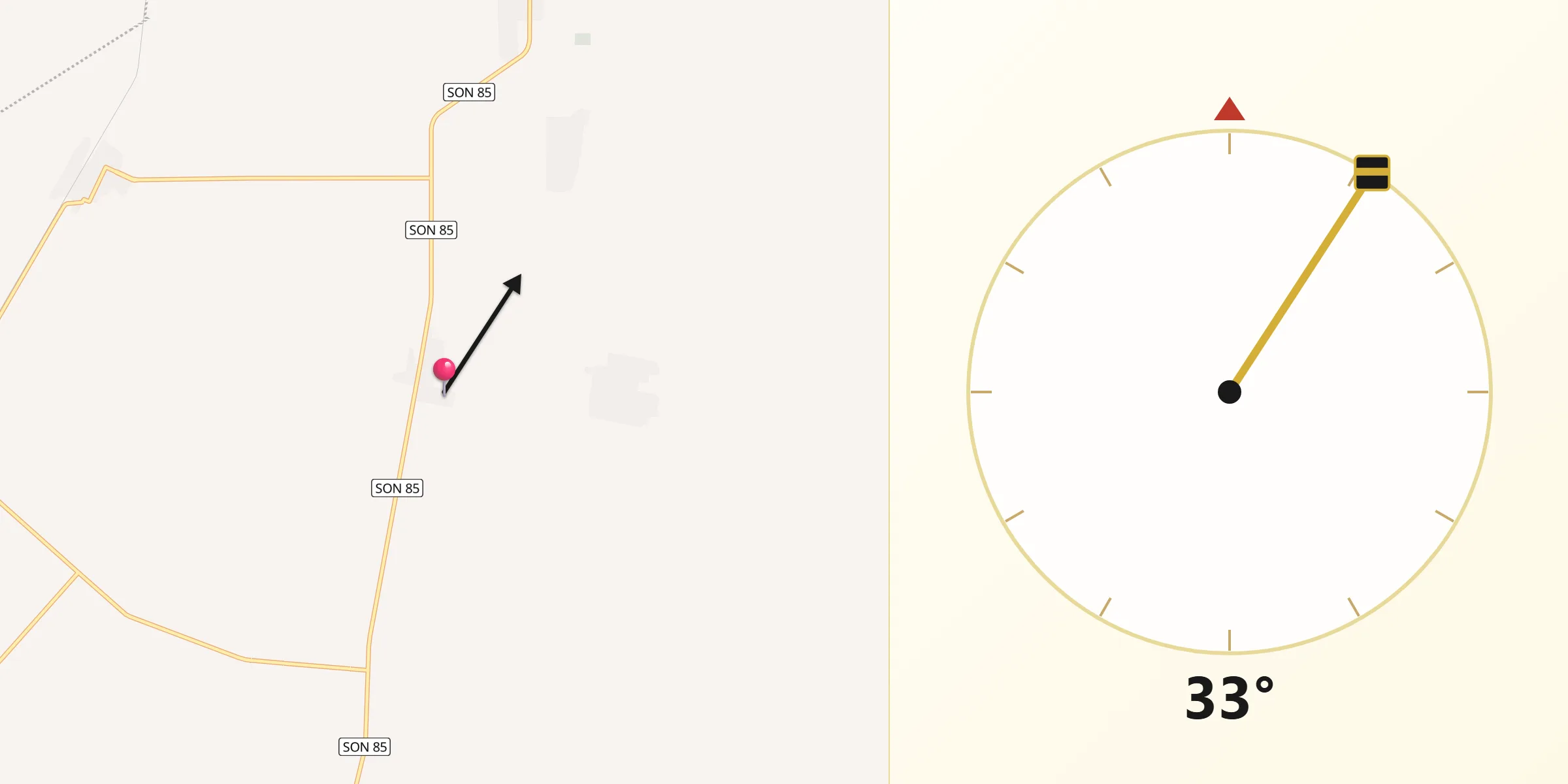 Dirección de la Qibla desde La Palma
