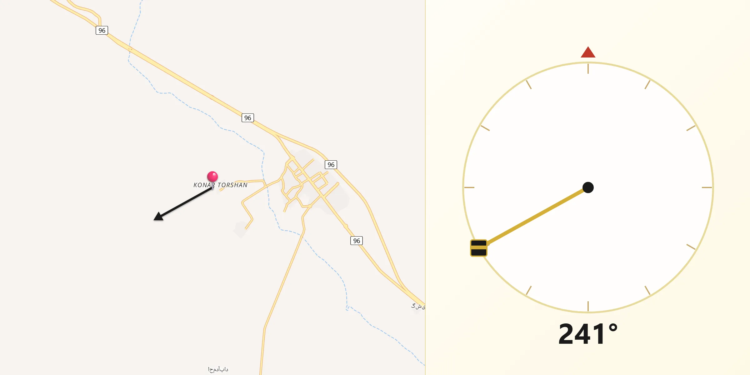 جهت قبله از كنار ترشان