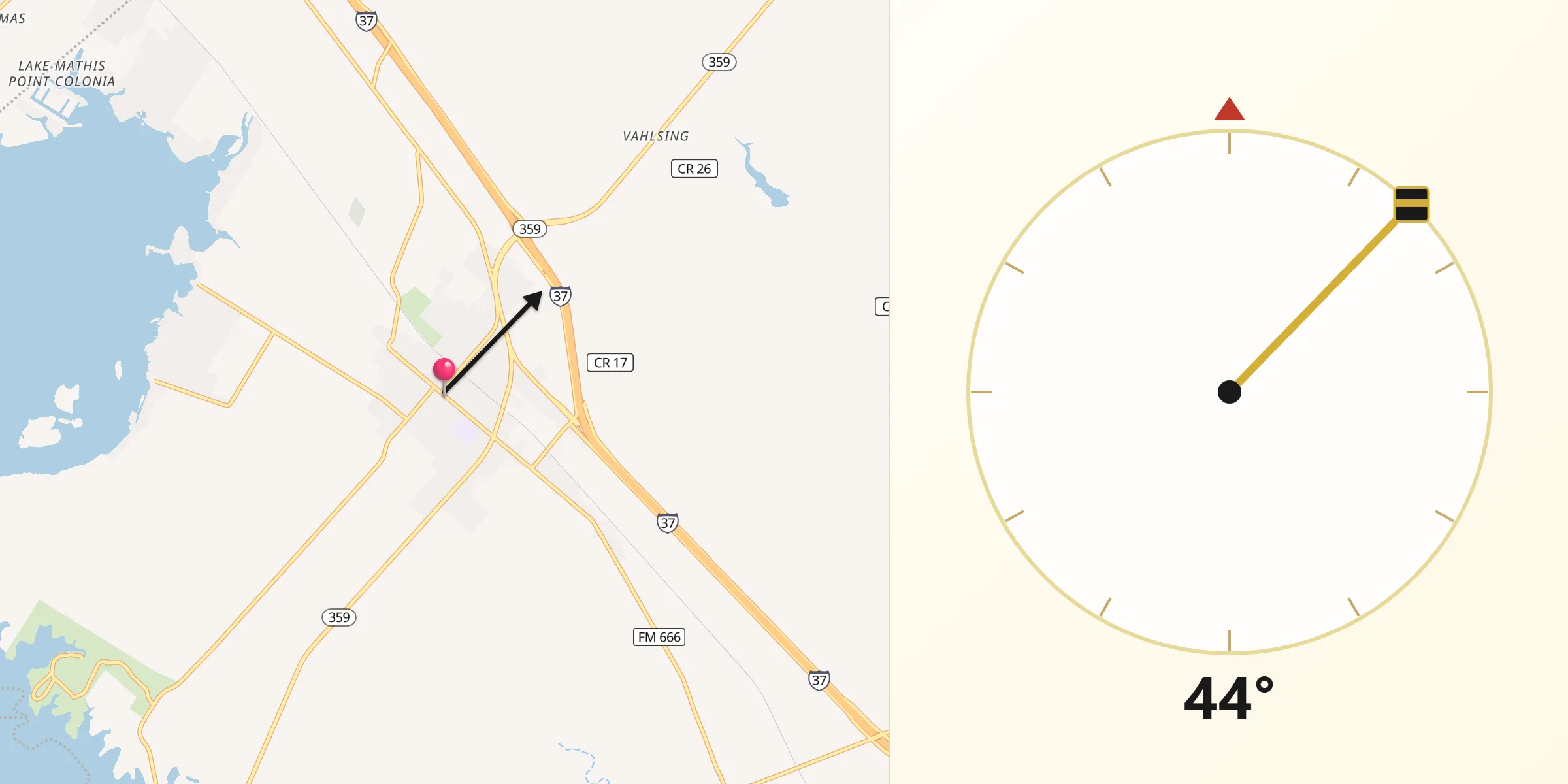 Qibla Direction from Mathis