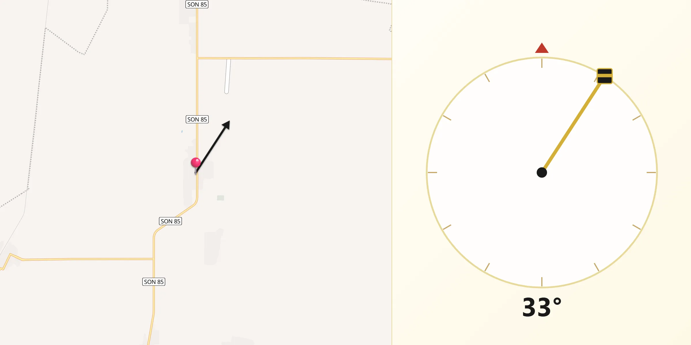 Dirección de la Qibla desde José María Morelos y Pavón