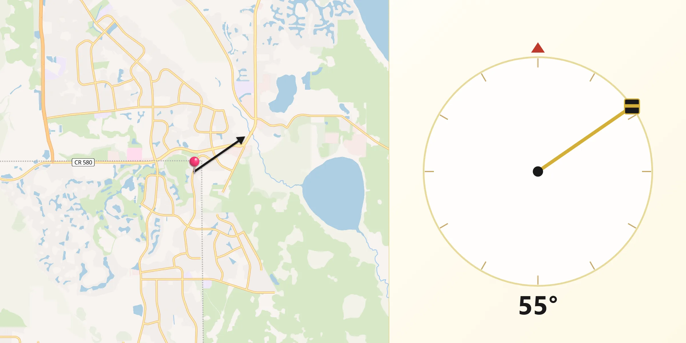 Qibla Direction from Poinciana