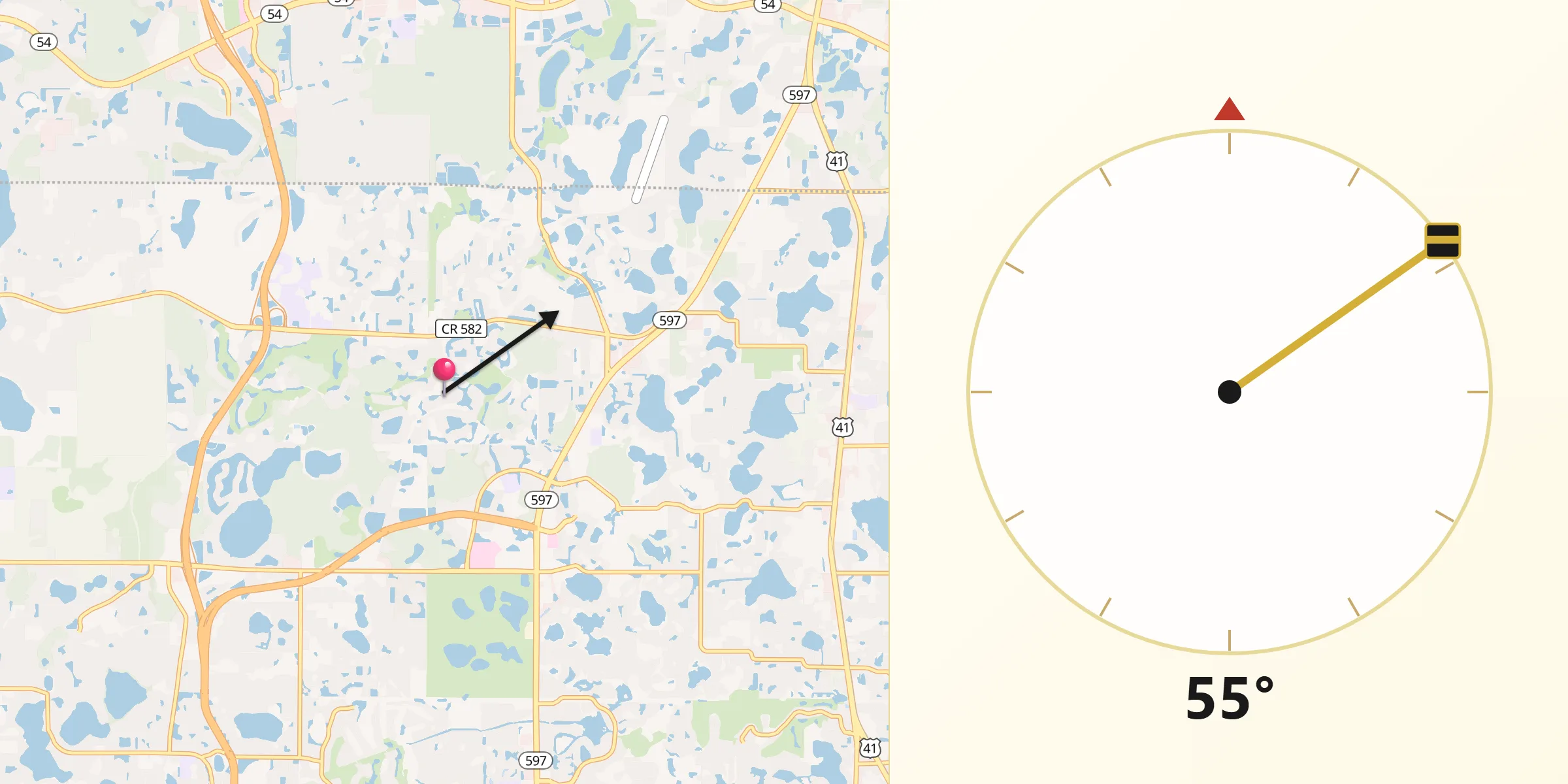 Qibla Direction from Cheval