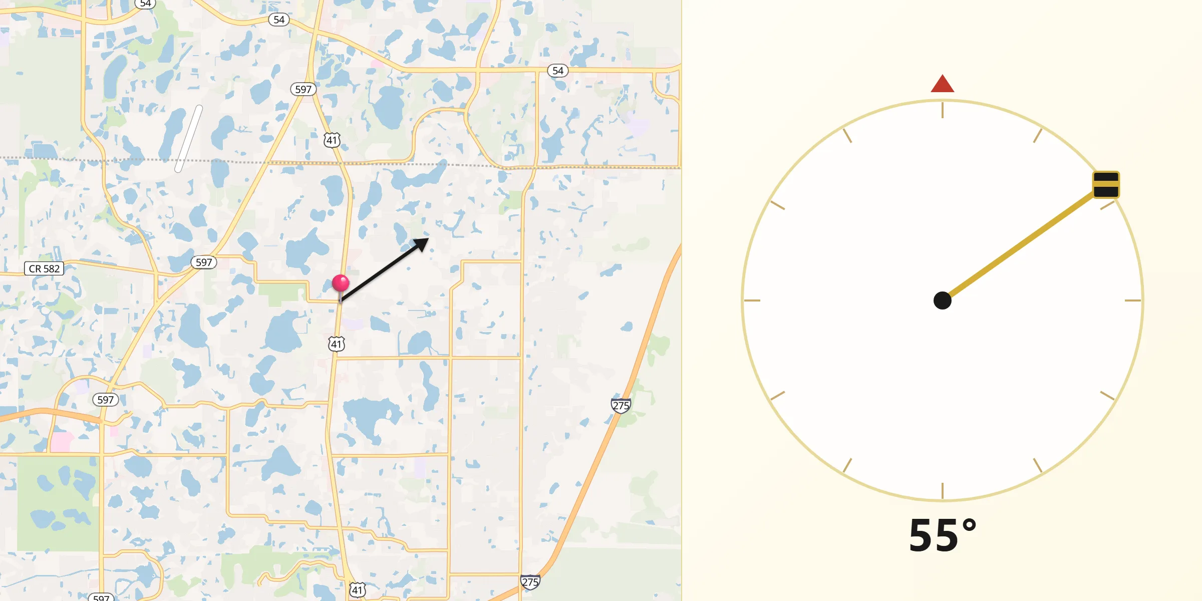 Qibla Direction from Lutz