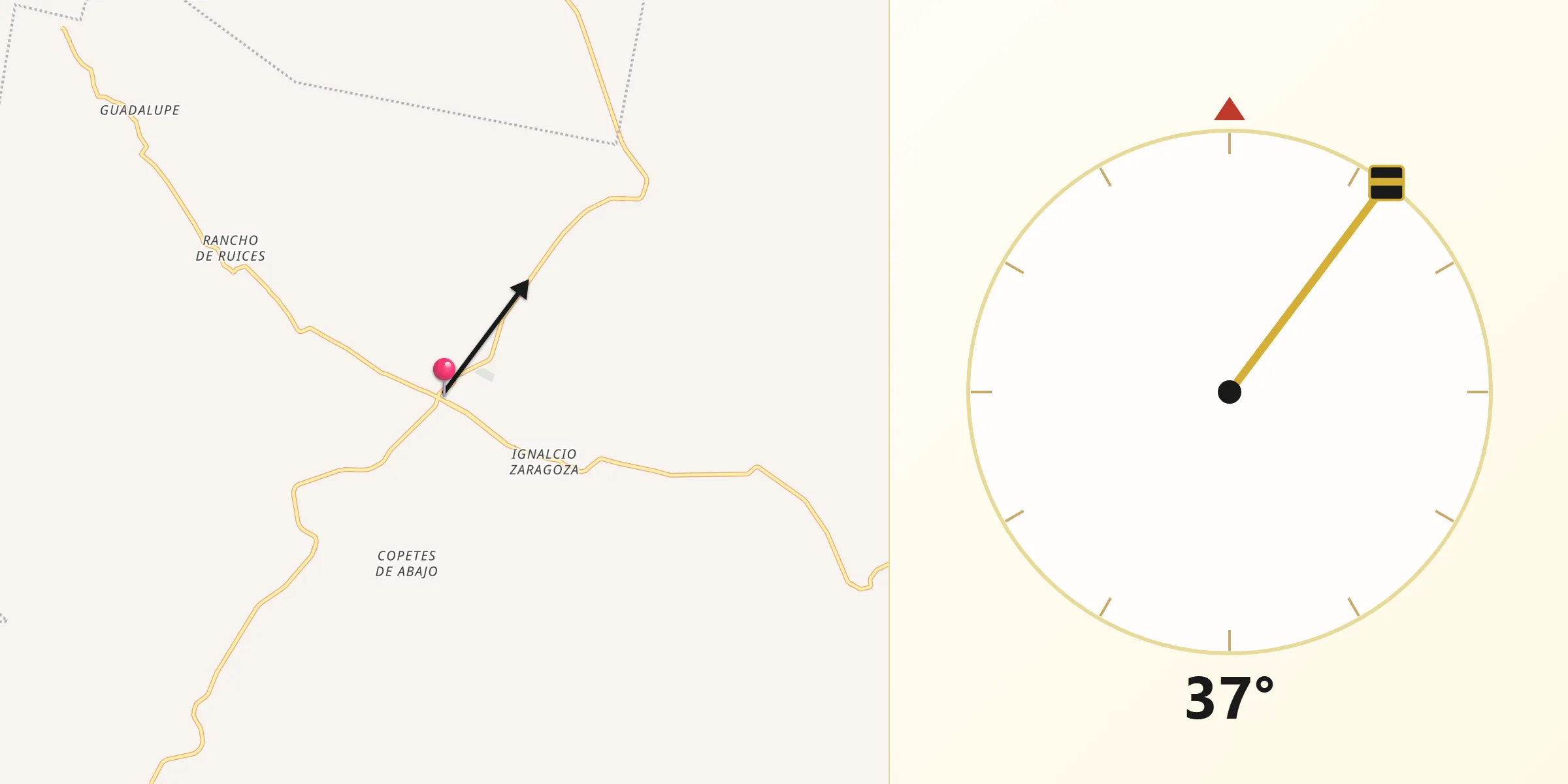 Dirección de la Qibla desde San Lorenzo