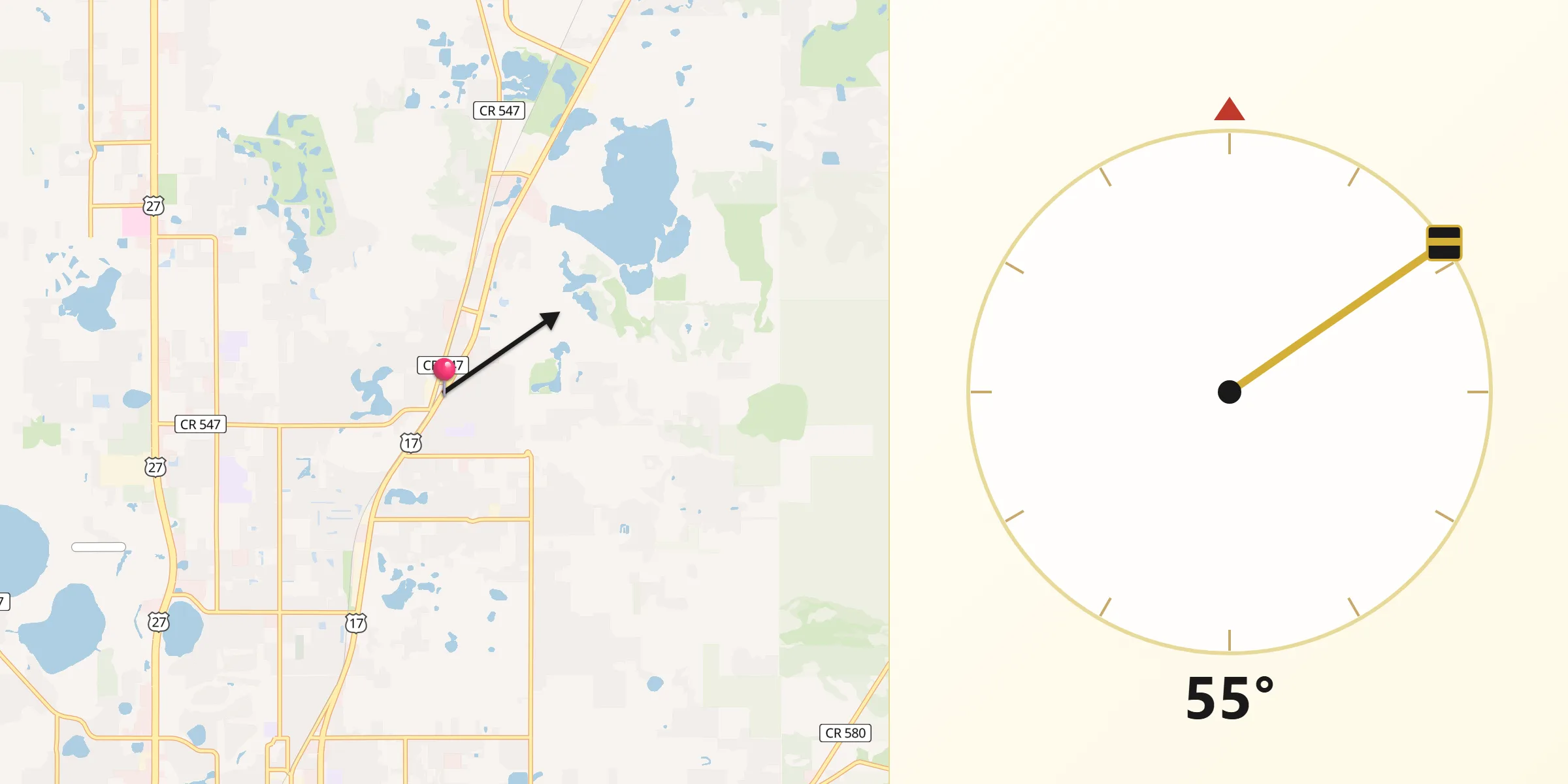 Qibla Direction from Davenport
