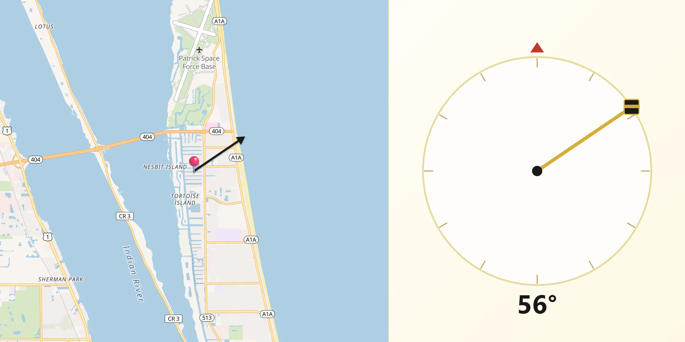 Qibla Direction from South Patrick Shores