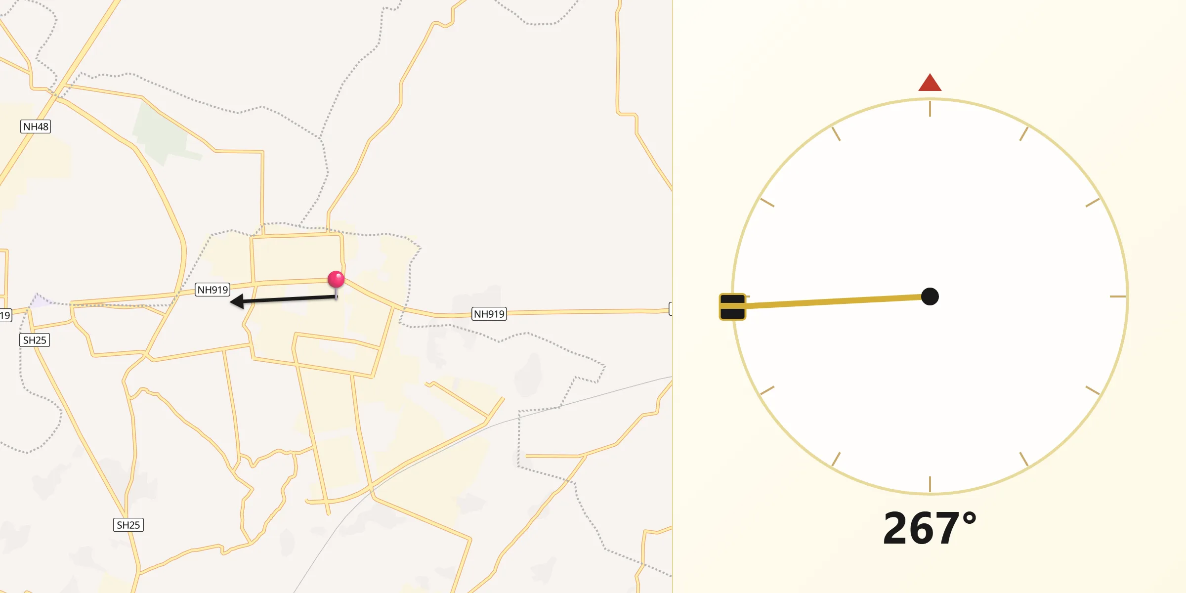 Qibla Direction from Bhiwadi