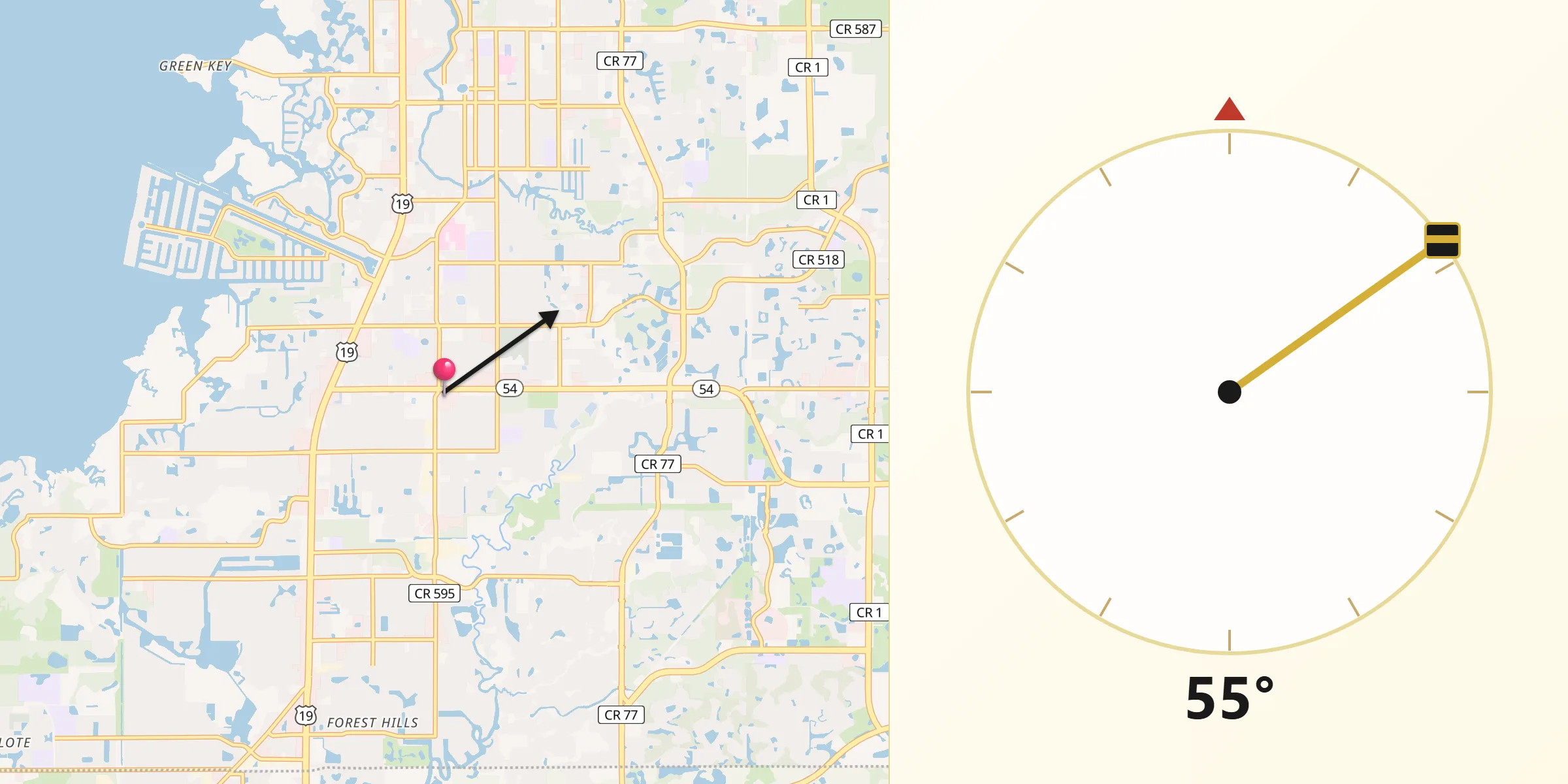 Qibla Direction from Elfers