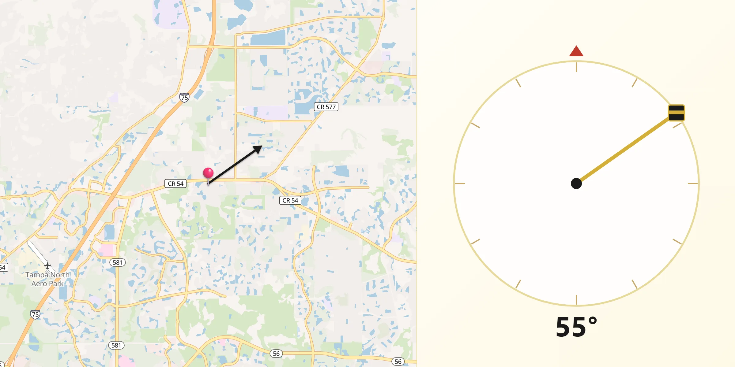 Qibla Direction from Wesley Chapel