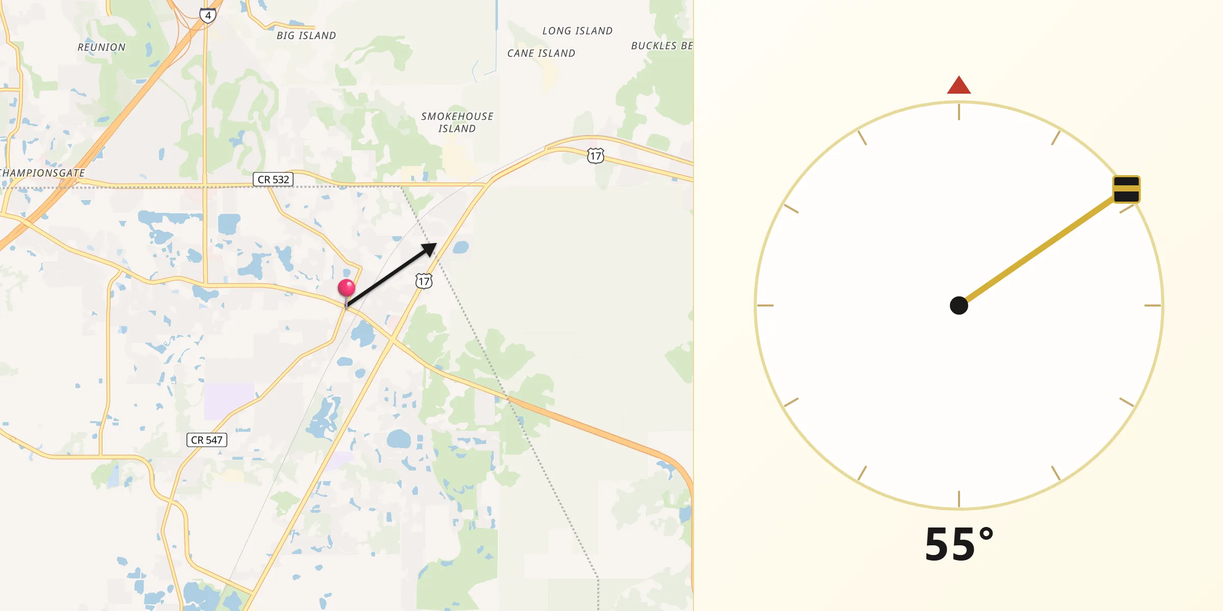 Qibla Direction from Loughman