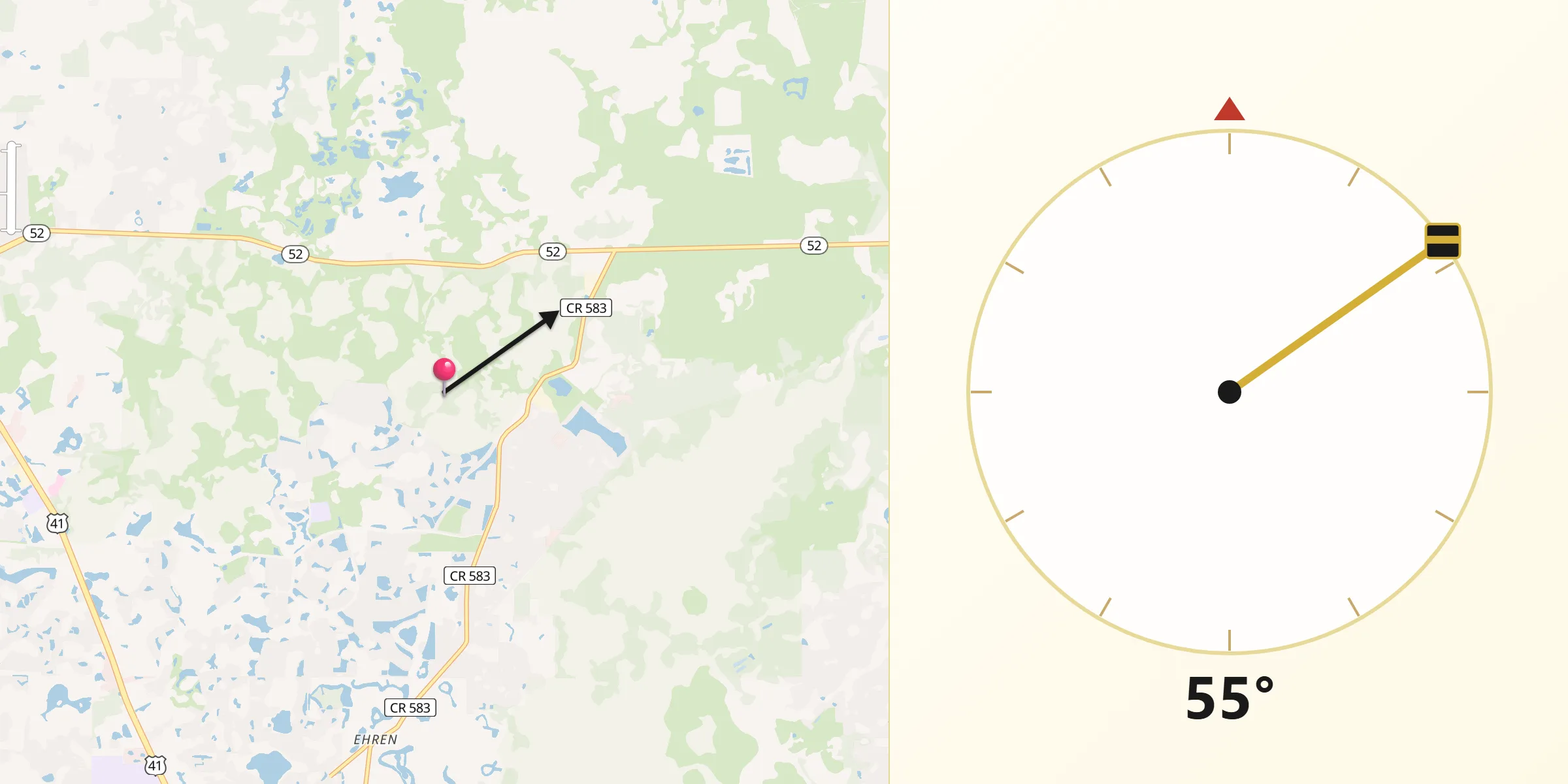 Qibla Direction from Pasco