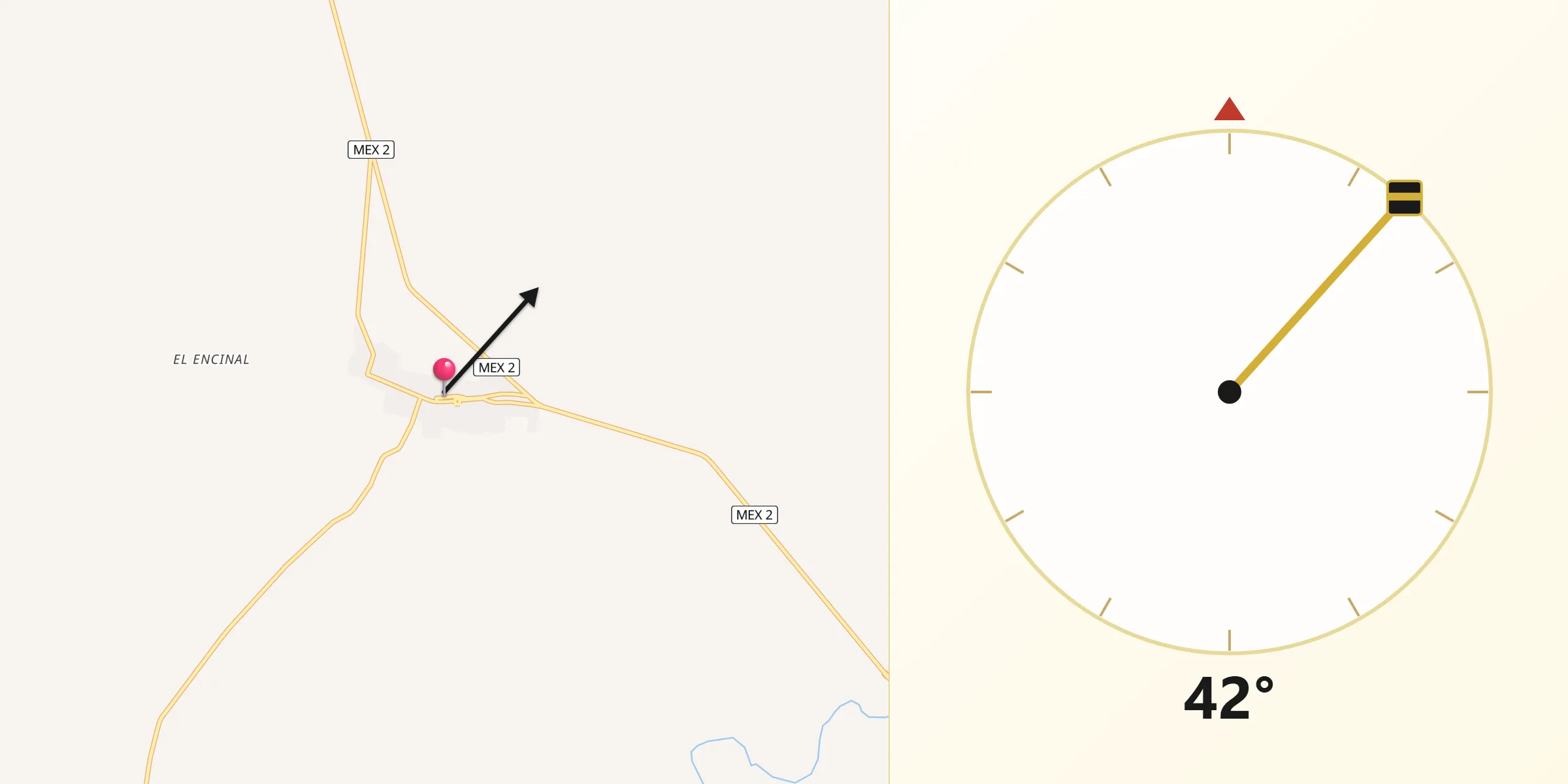 Dirección de la Qibla desde Guerrero