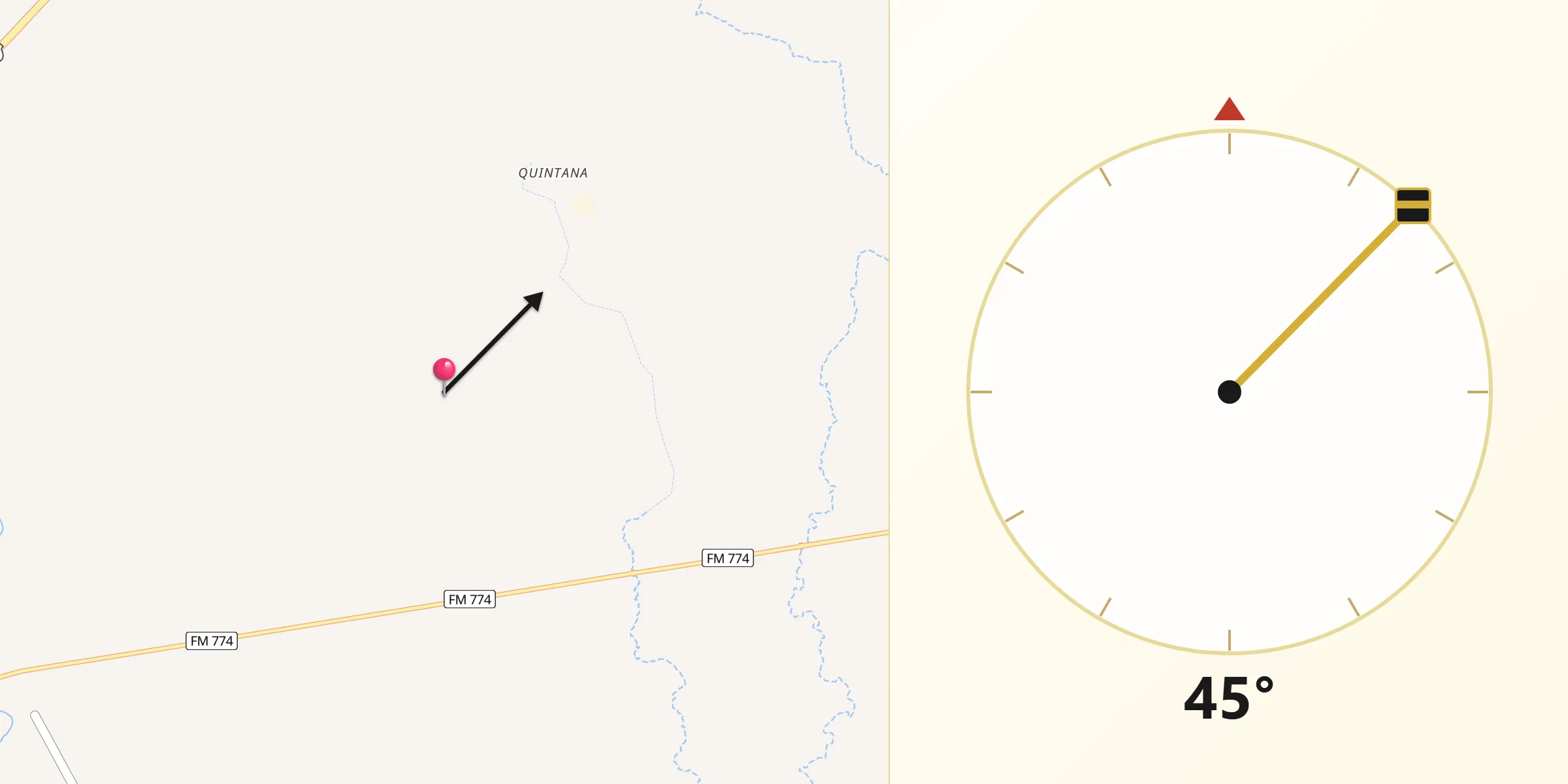 Qibla Direction from Refugio County